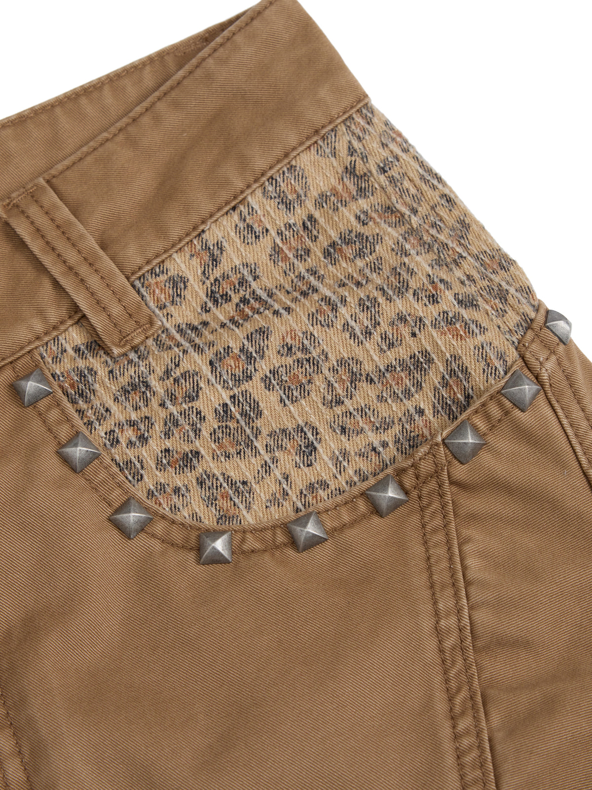 HAS2SONS 26FW Khaki Leopard Studded Barrel Pants 132