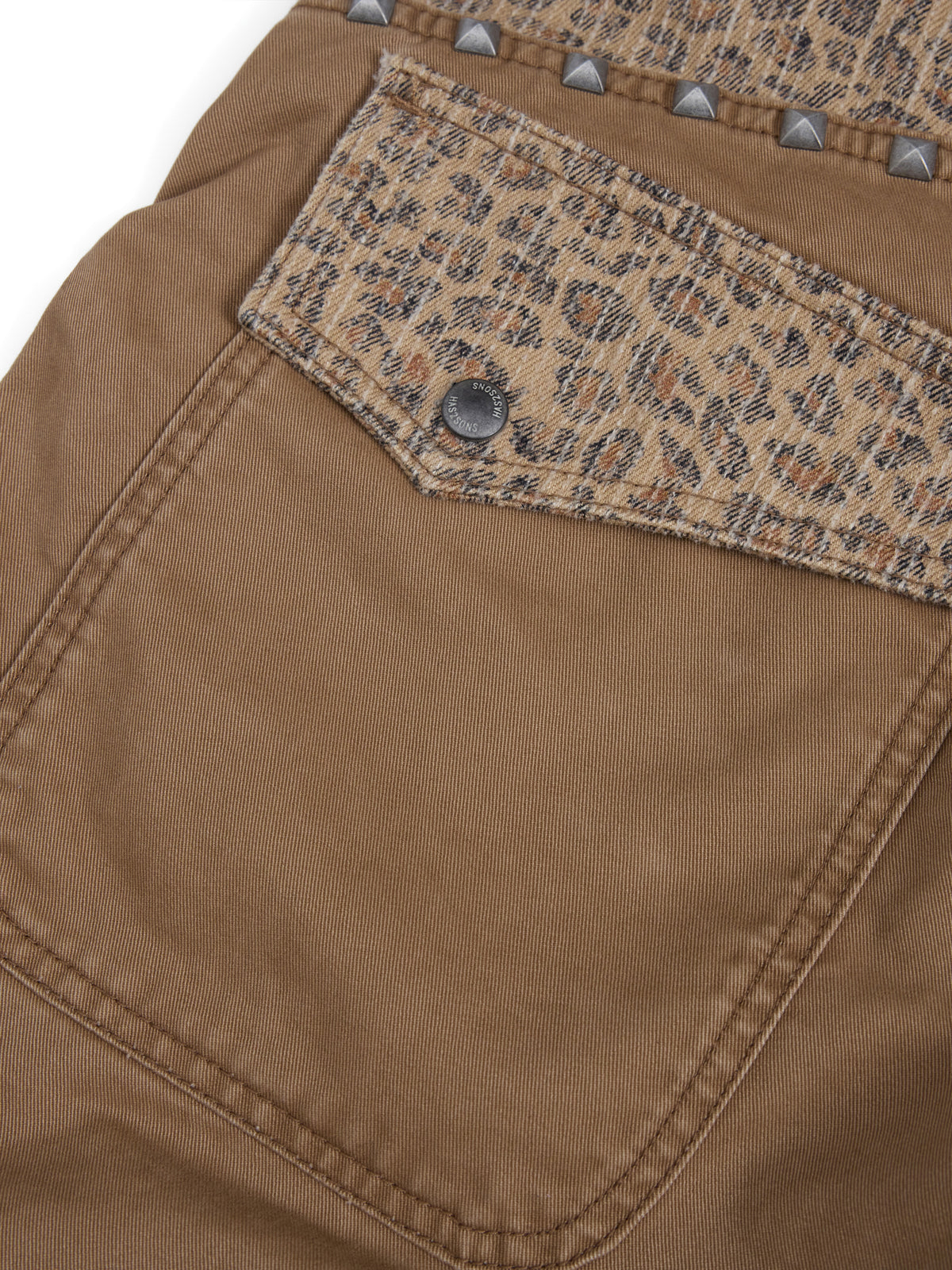 HAS2SONS 26FW Khaki Leopard Studded Barrel Pants 132