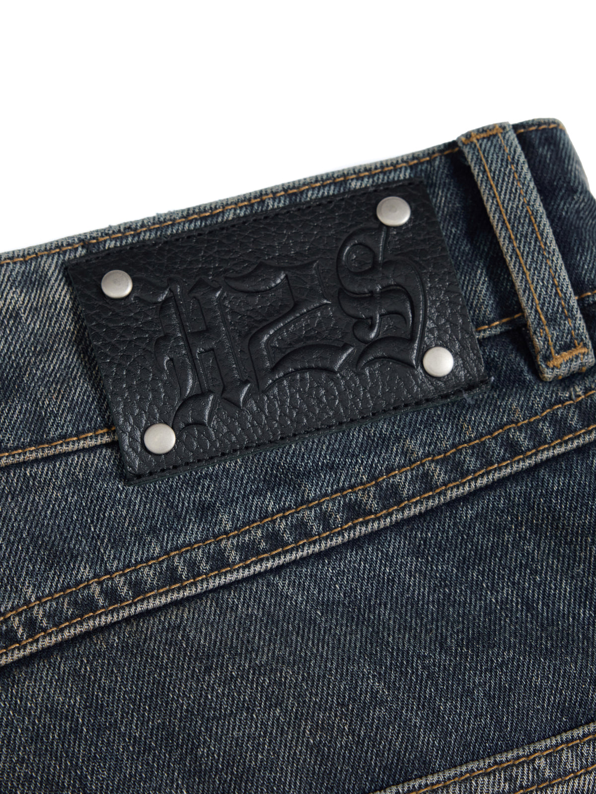 HAS2SONS 26FW Meteor Blue-Grey Embroidered Tapered Jeans