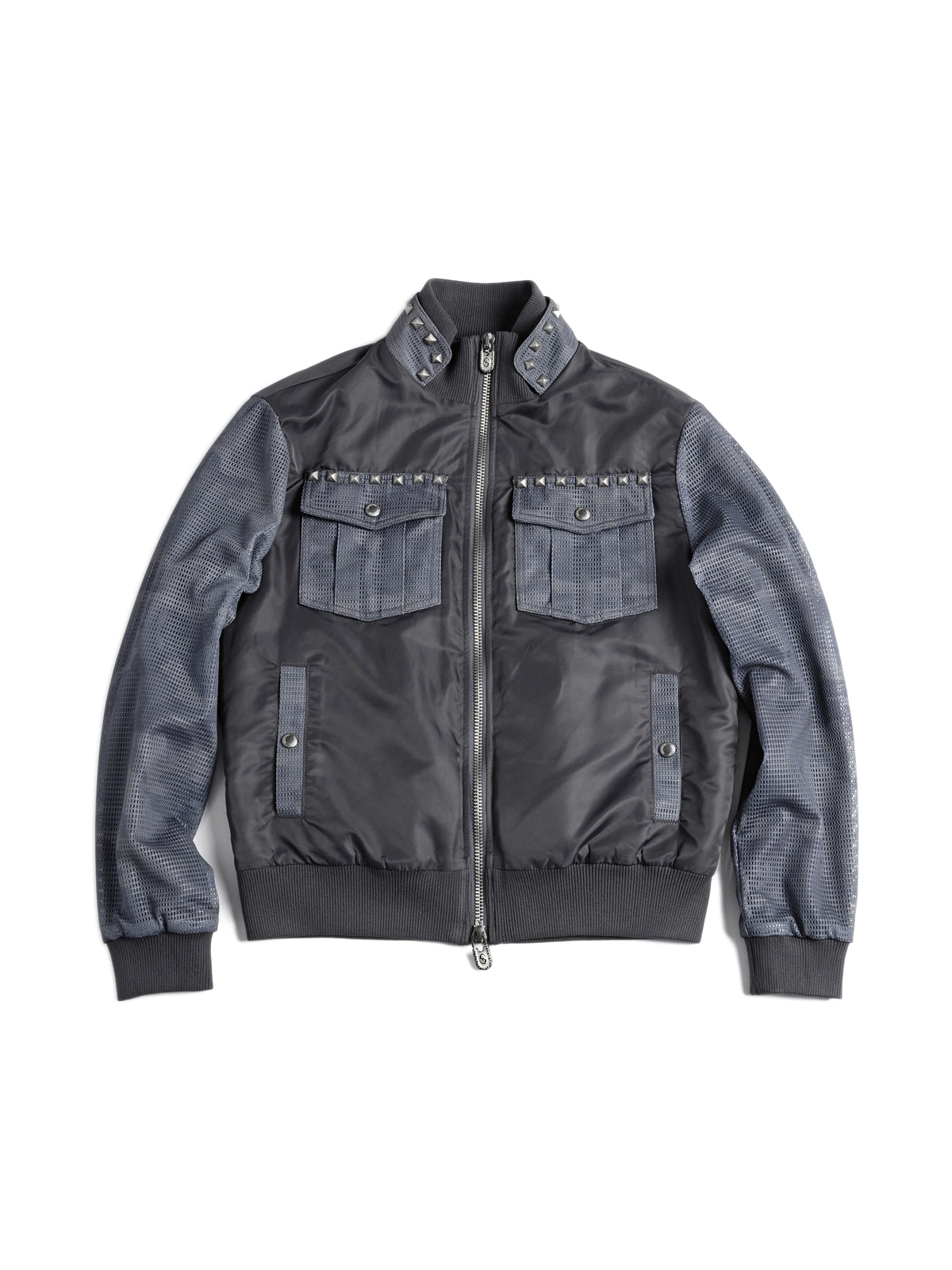 HAS2SONS 26FW Grey-Blue Camo Double-Collar Jacket