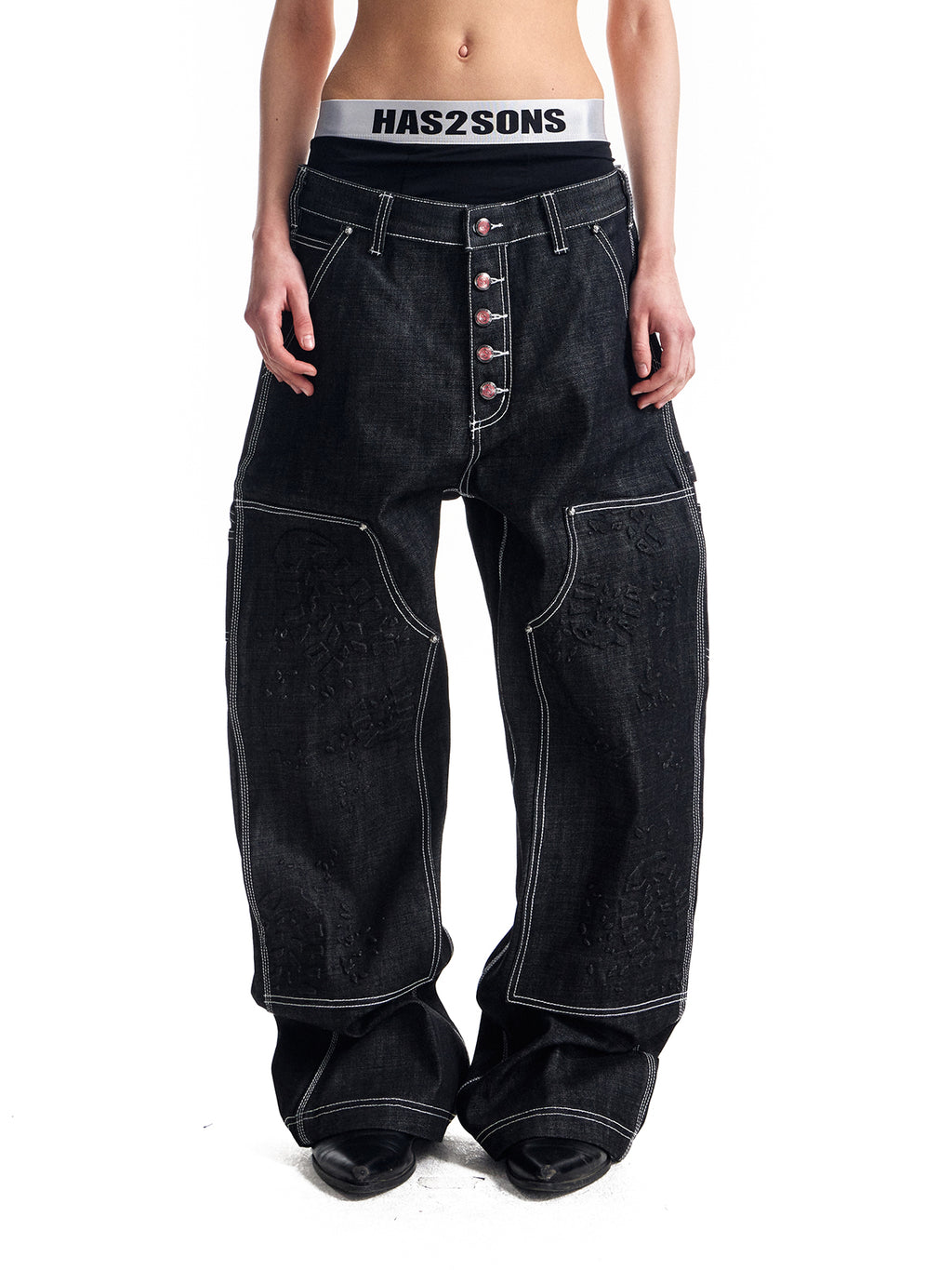 HAS2SONS original cow rivet straight leg jeans