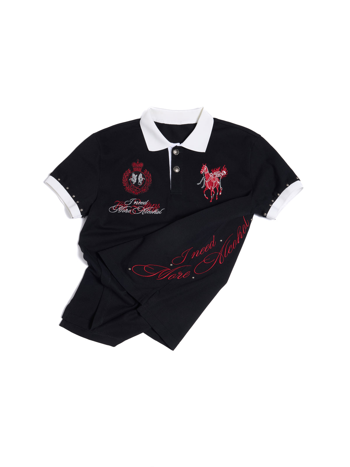 HAS2SONS Contrast Embroidery Boxy Polo 093