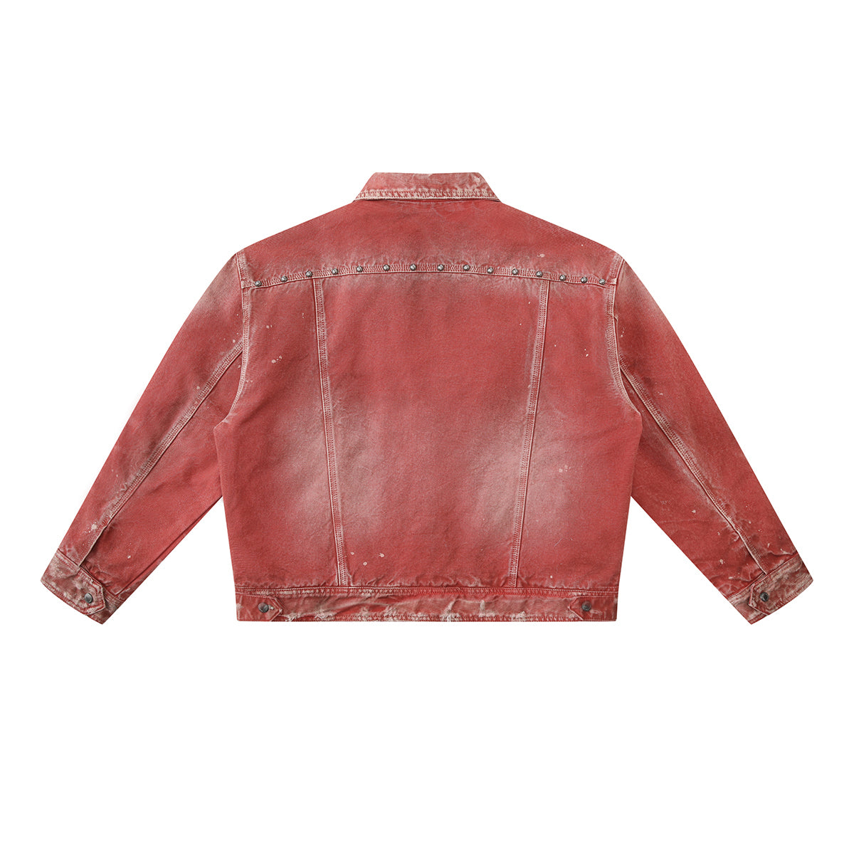 HAS2SONS 25FW Red Detroit washed short and wide jacket with rivets