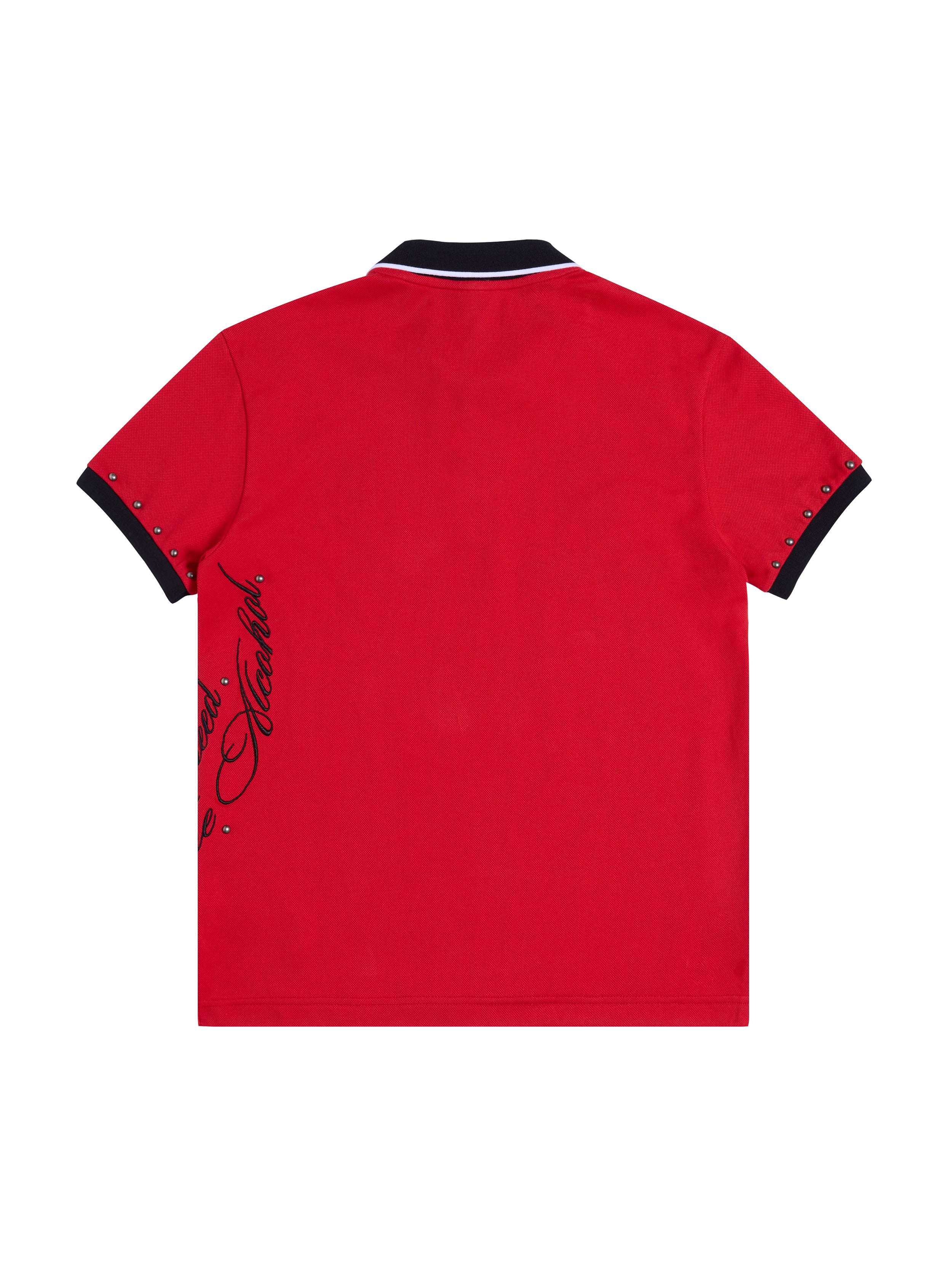 HAS2SONS 26SS "Fiery Soul" Red Embroidered Contrast Polo Shirt 078