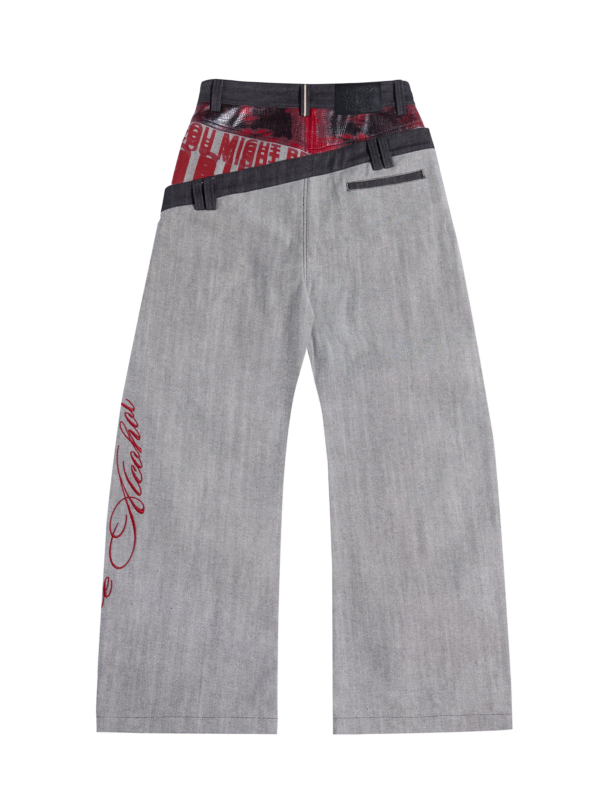 HAS2SONS 26SS Raw Denim Curved Wide Leg Dual Waistband 13.5oz Red Selvedge Jeans 081