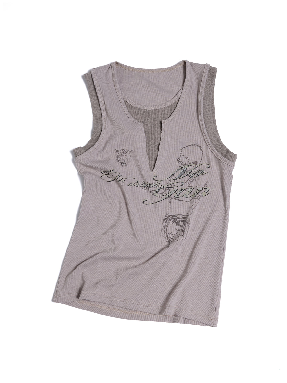 HAS2SONS Leopard Spliced Slim Tank 095