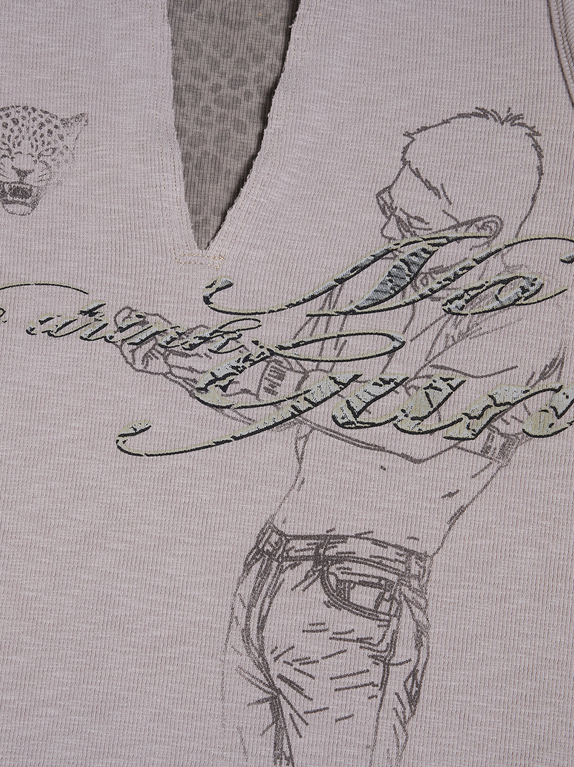HAS2SONS 「DRUNK RIFF」Leopard Spliced Fake Two-Tone Slim Tank Top 095