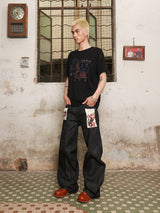 HAS2SONS deconstructs multi piece spliced original denim jeans