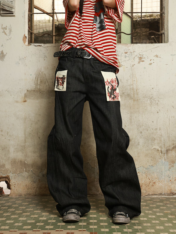 HAS2SONS deconstructs multi piece spliced original denim jeans