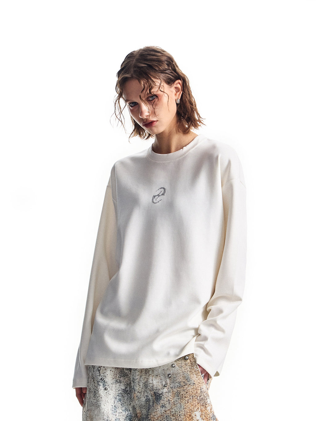 3Dオフセット両面空気層シワになりにくい長袖Tシャツベーストップ 300g