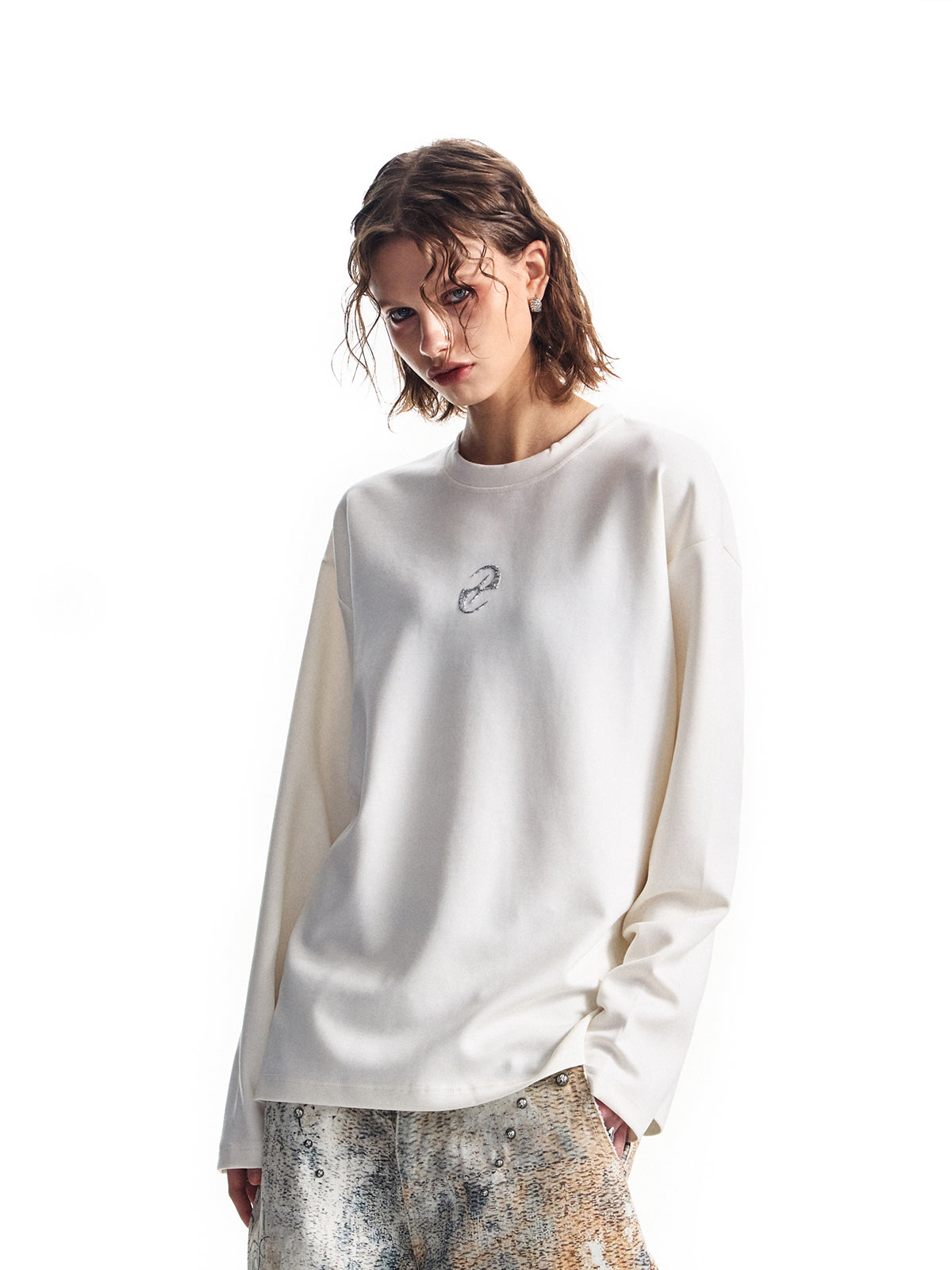 3Dオフセット両面空気層シワになりにくい長袖Tシャツベーストップ 300g