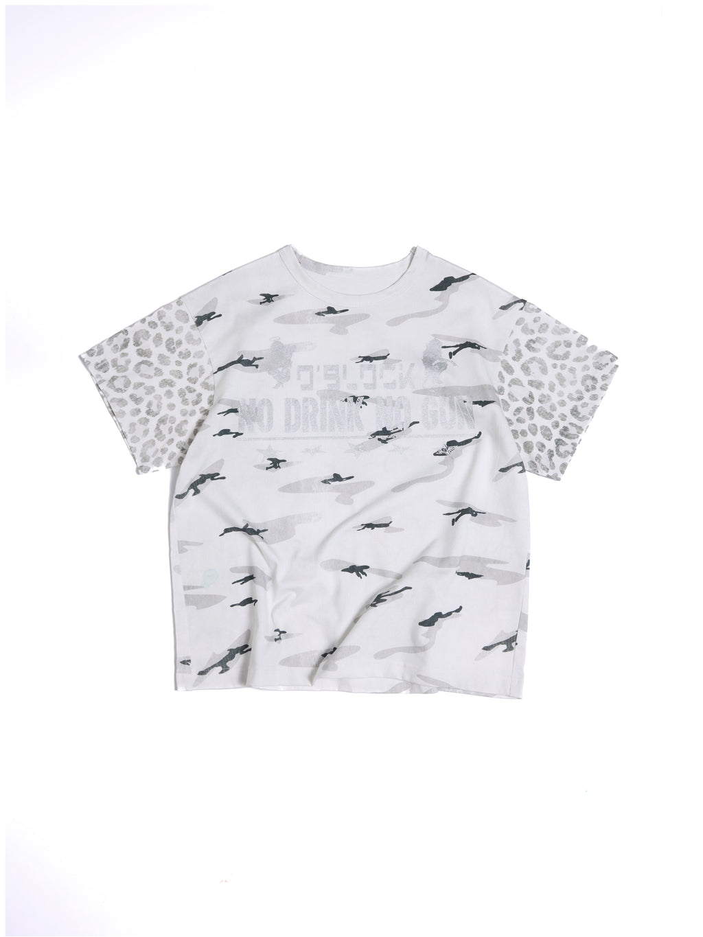 HAS2SONS Intoxicating Camo Vintage Camo Print Spliced Loose Streetwear Tee 088