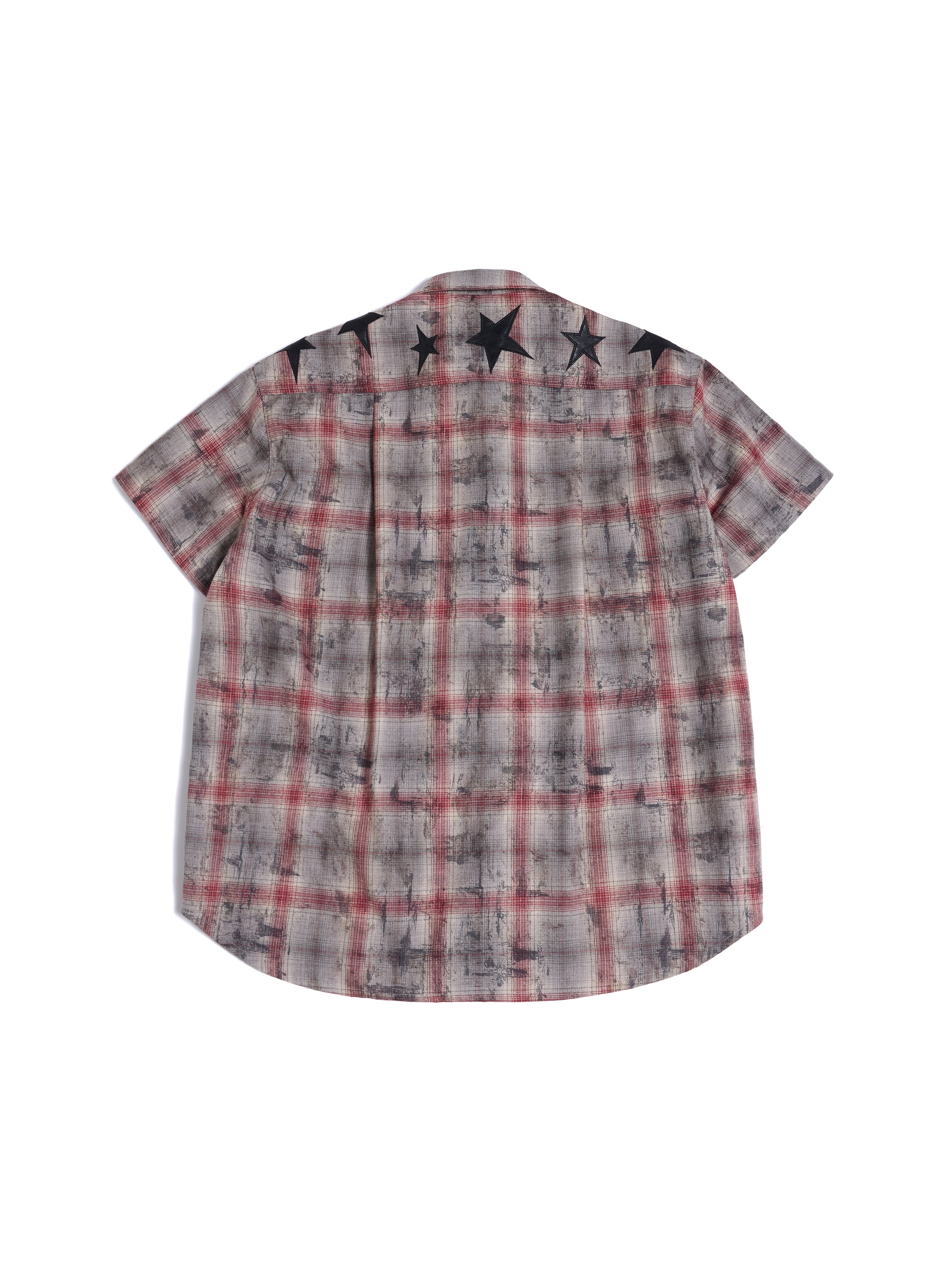 HAS2SONS Red Plaid Star Boxy Shirt 089