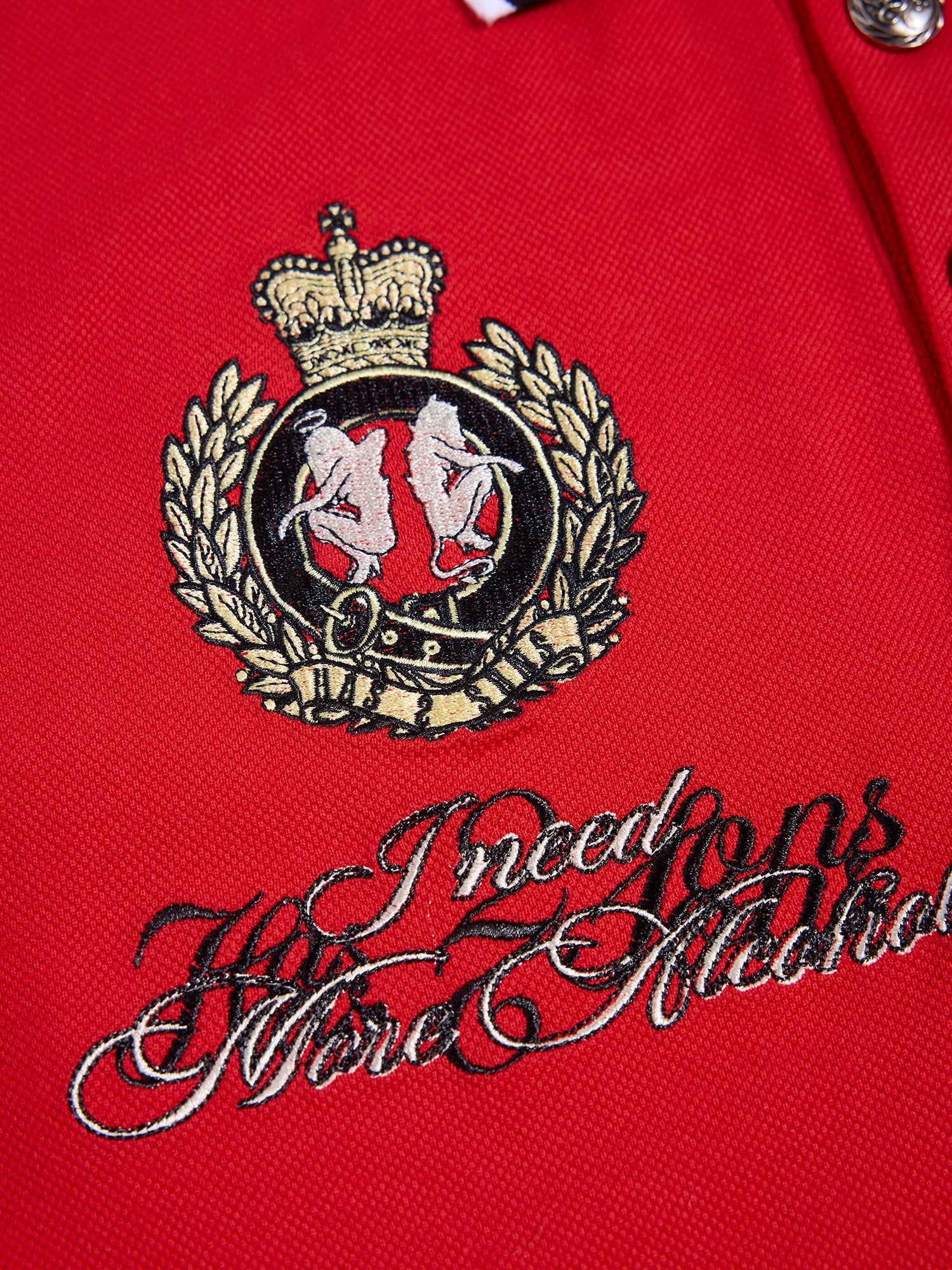 HAS2SONS 26SS "Fiery Soul" Red Embroidered Contrast Polo Shirt 078