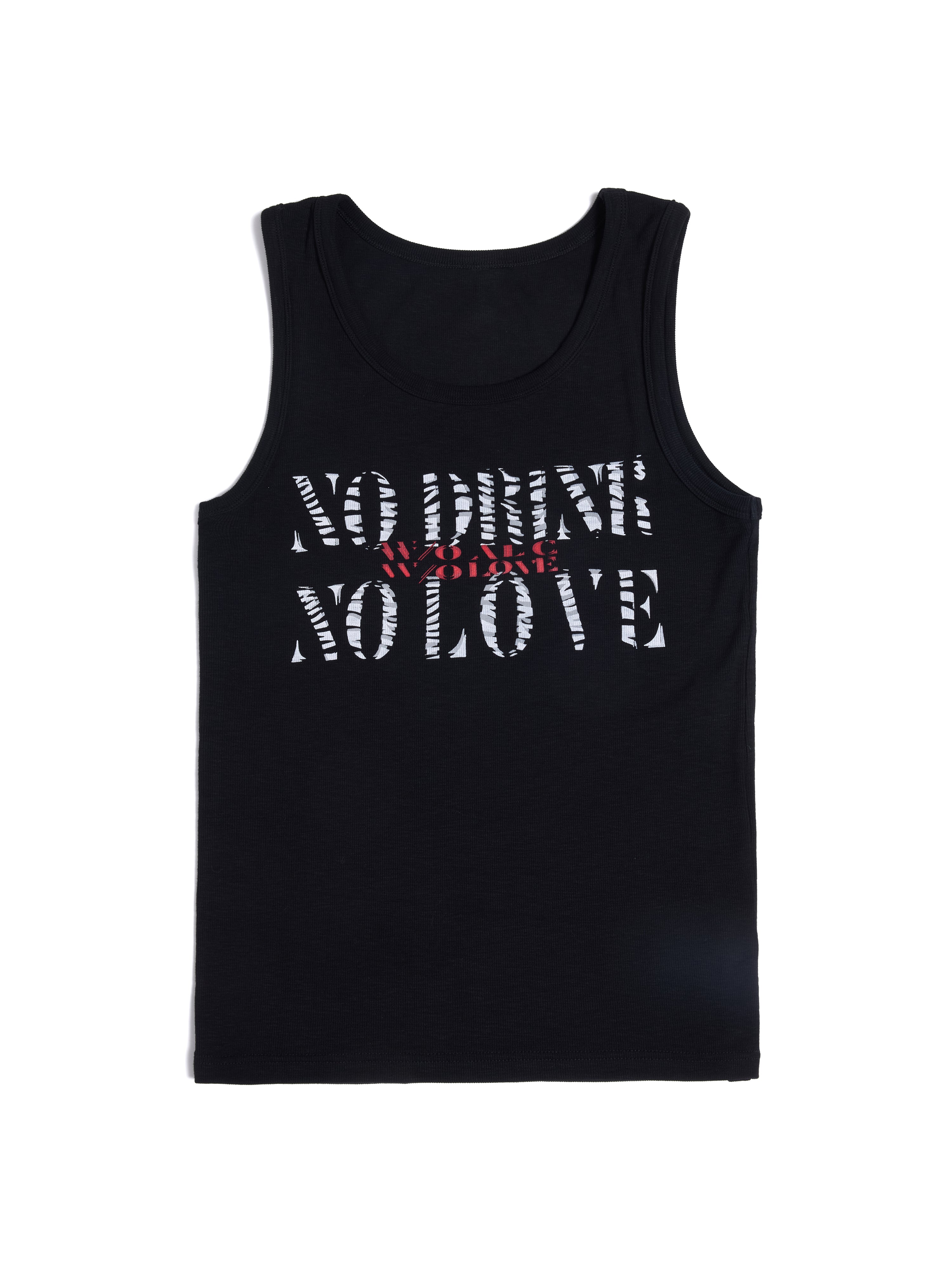 HAS2SONS N.D.N.G Letter Print Slim Sleeveless Tank Top, Street Inner Wear 090