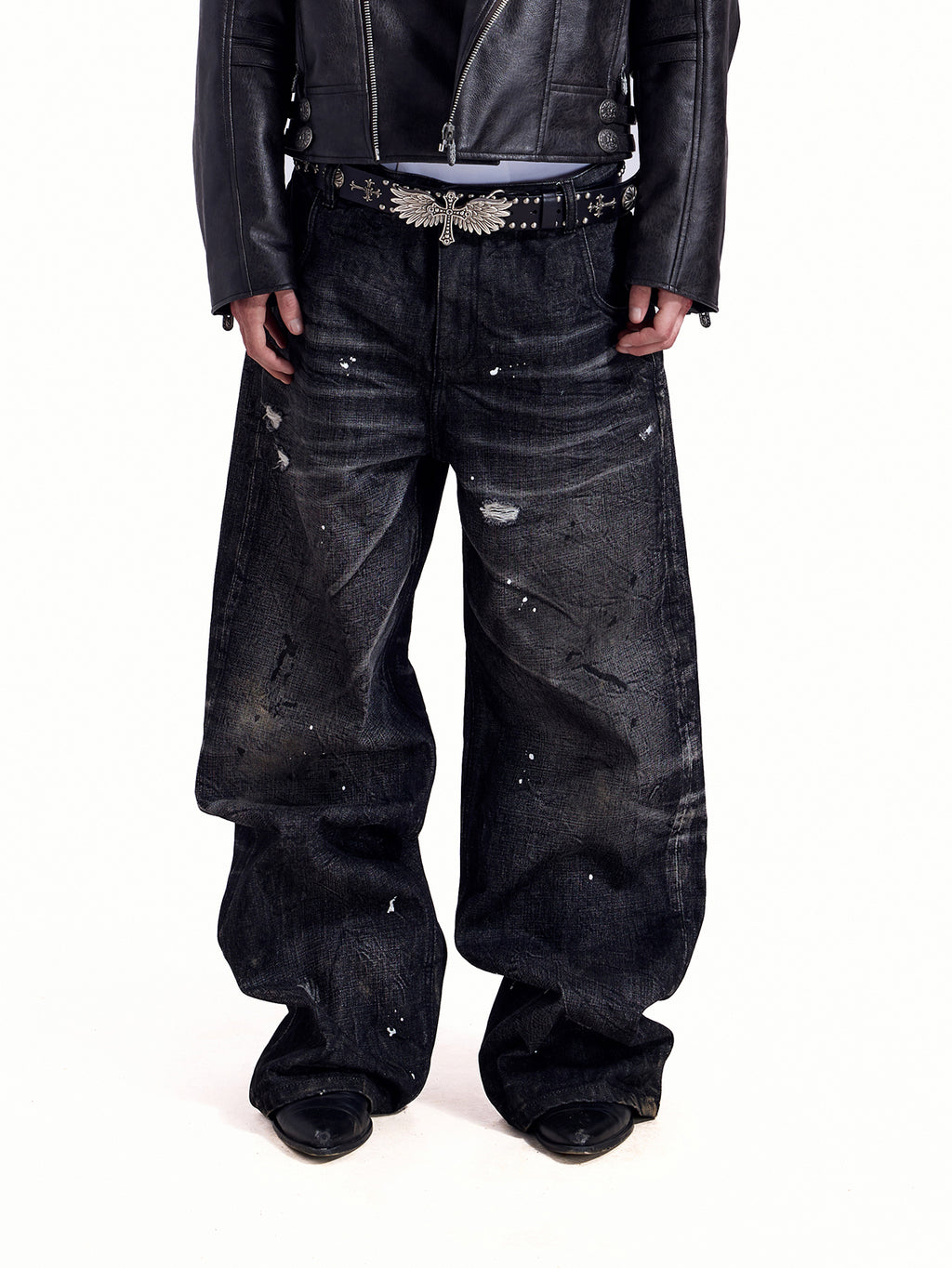 HAS2SONS Black Bull Heavy Wash Water 14.5oz Jeans