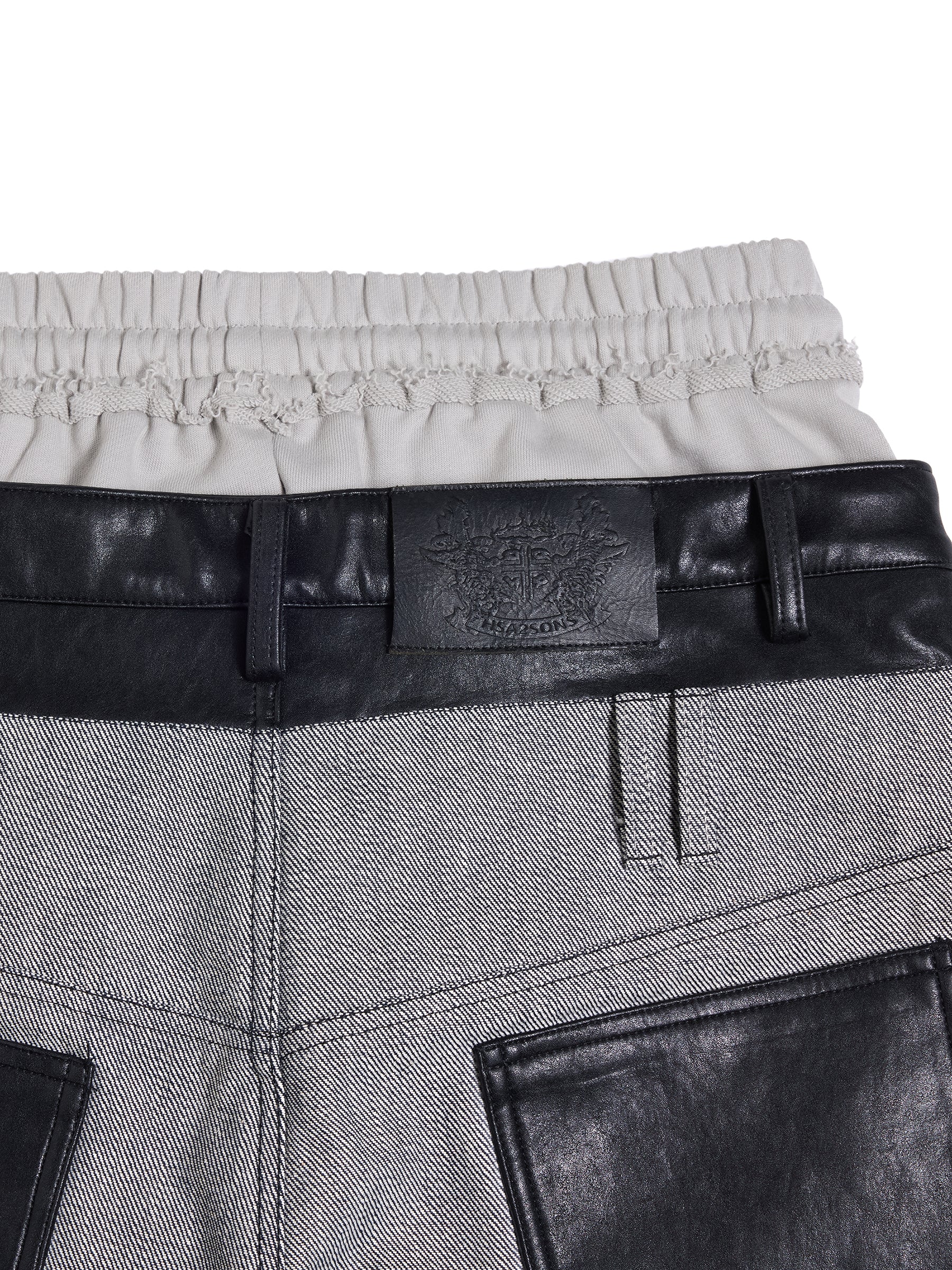 HAS2SONS 26SS Double Triple Waistband Rivet Embroidered Spliced Jeans 086