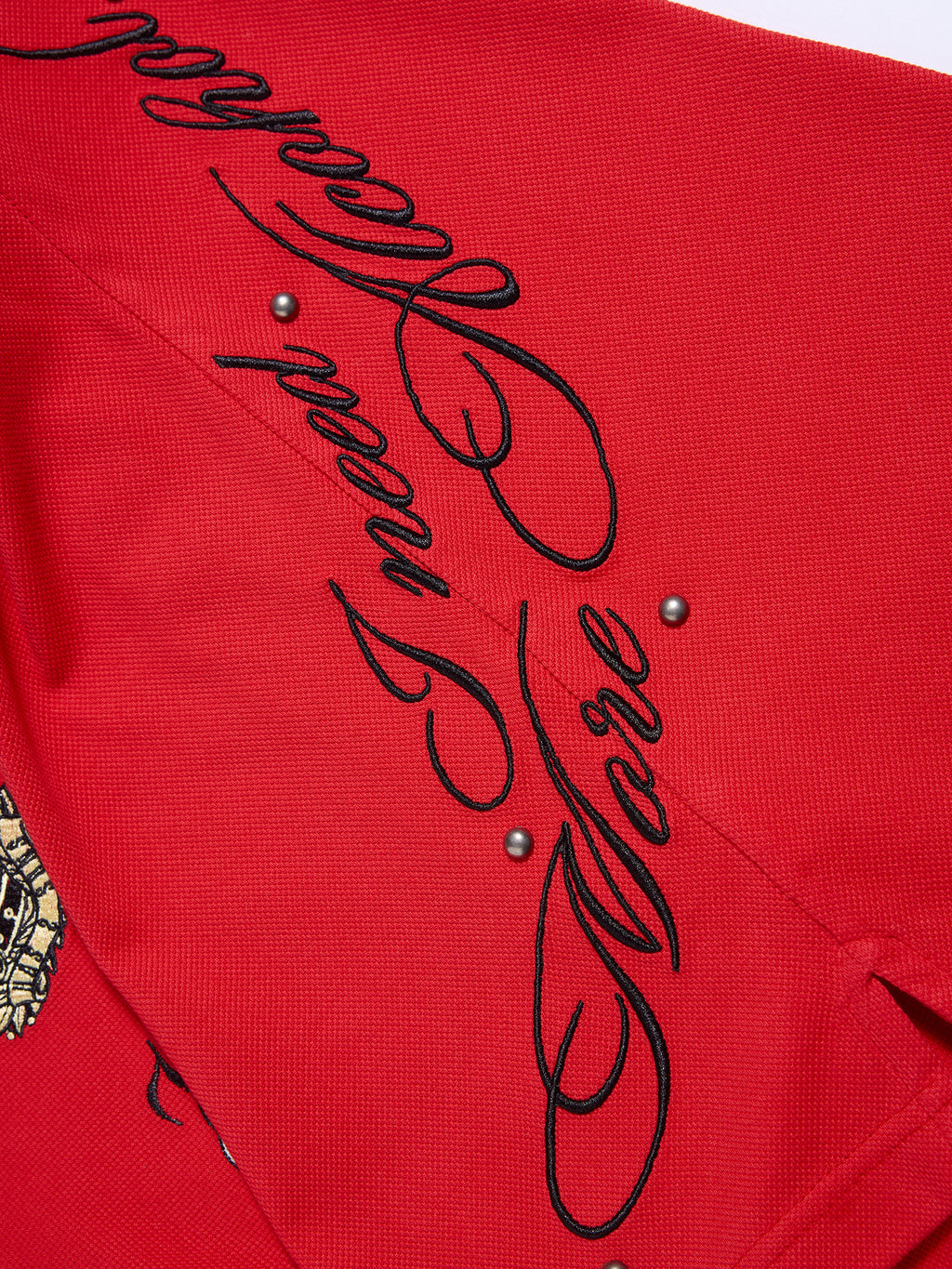 HAS2SONS 26SS "Fiery Soul" Red Embroidered Contrast Polo Shirt 078