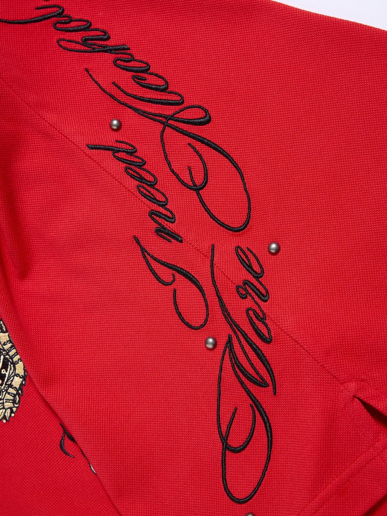 HAS2SONS 26SS "Fiery Soul" Red Embroidered Contrast Polo Shirt 078