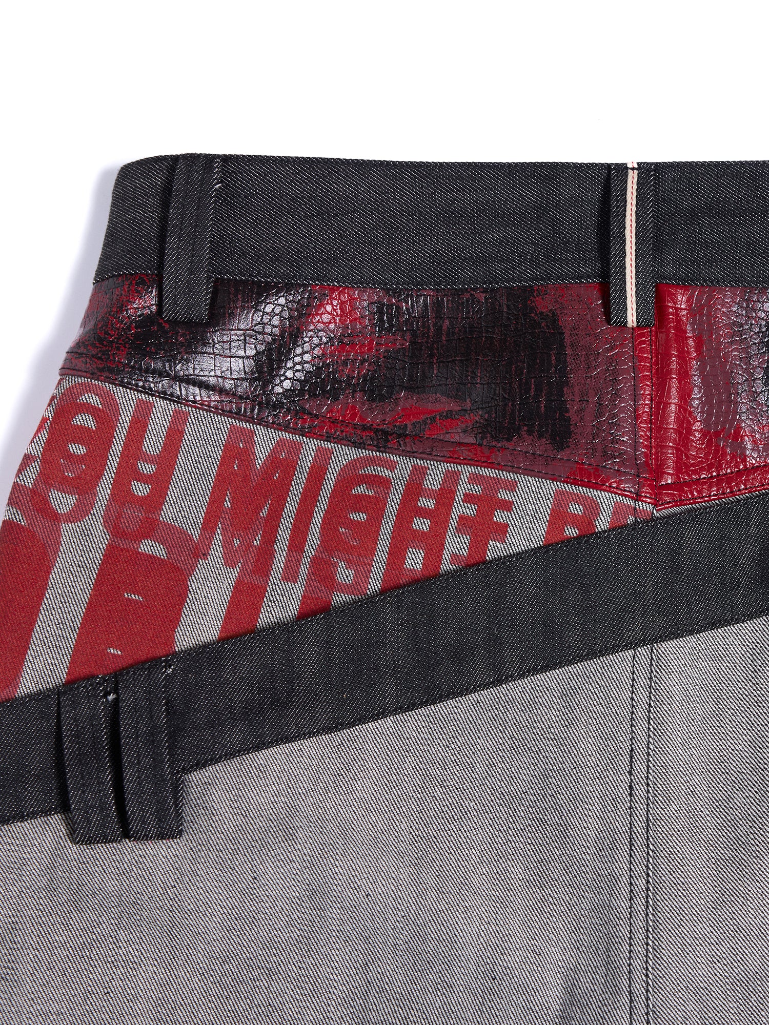 HAS2SONS 26SS Raw Denim Curved Wide Leg Dual Waistband 13.5oz Red Selvedge Jeans 081