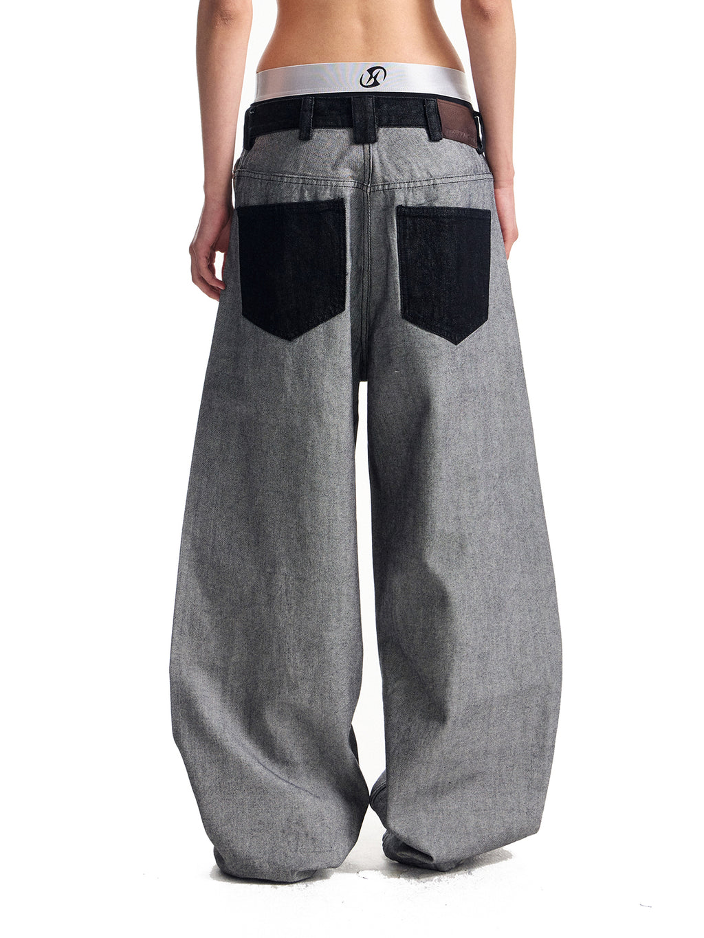 HAS2SONS original cow reverse wearing large pocket straight leg jeans