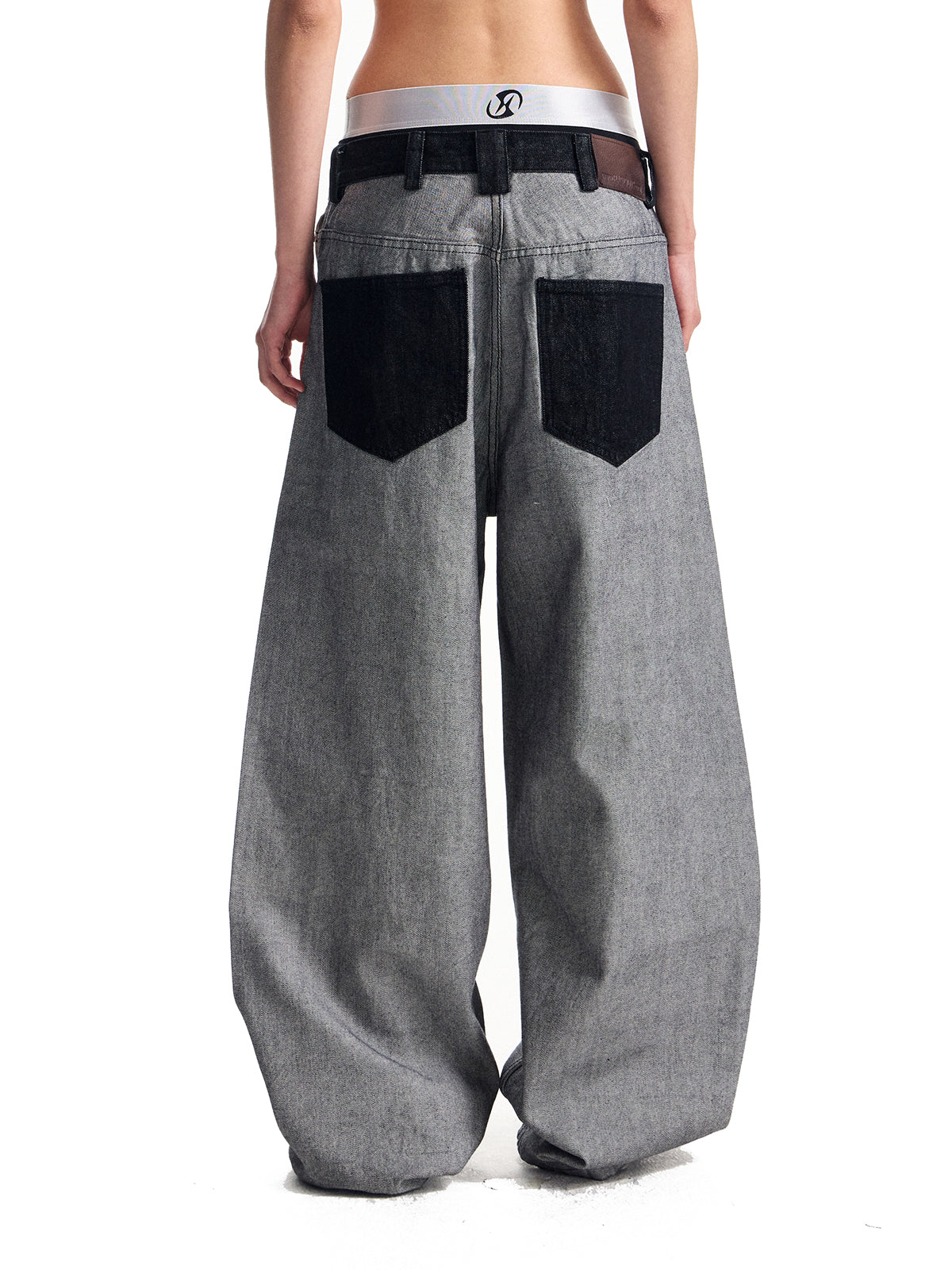 HAS2SONS original cow reverse wearing large pocket straight leg jeans