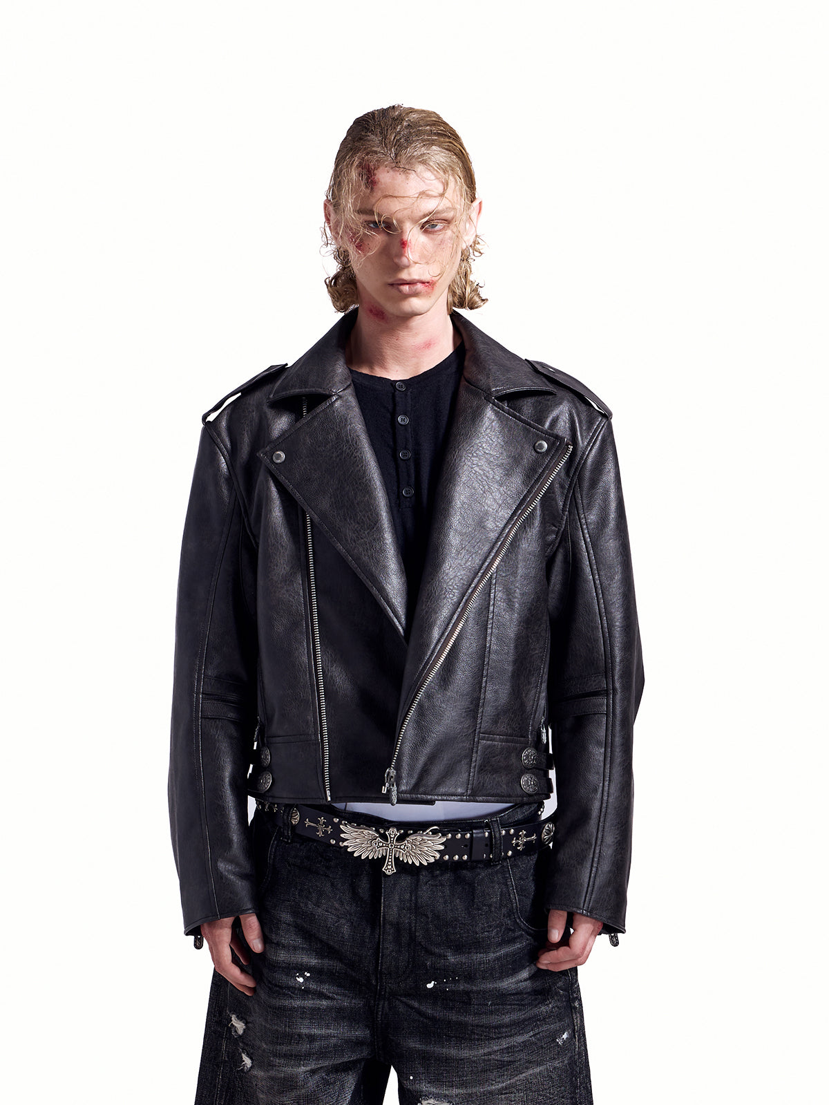 HAS2SONS 25FW - Heavy Metal Short Width Retro Jacket RED 075