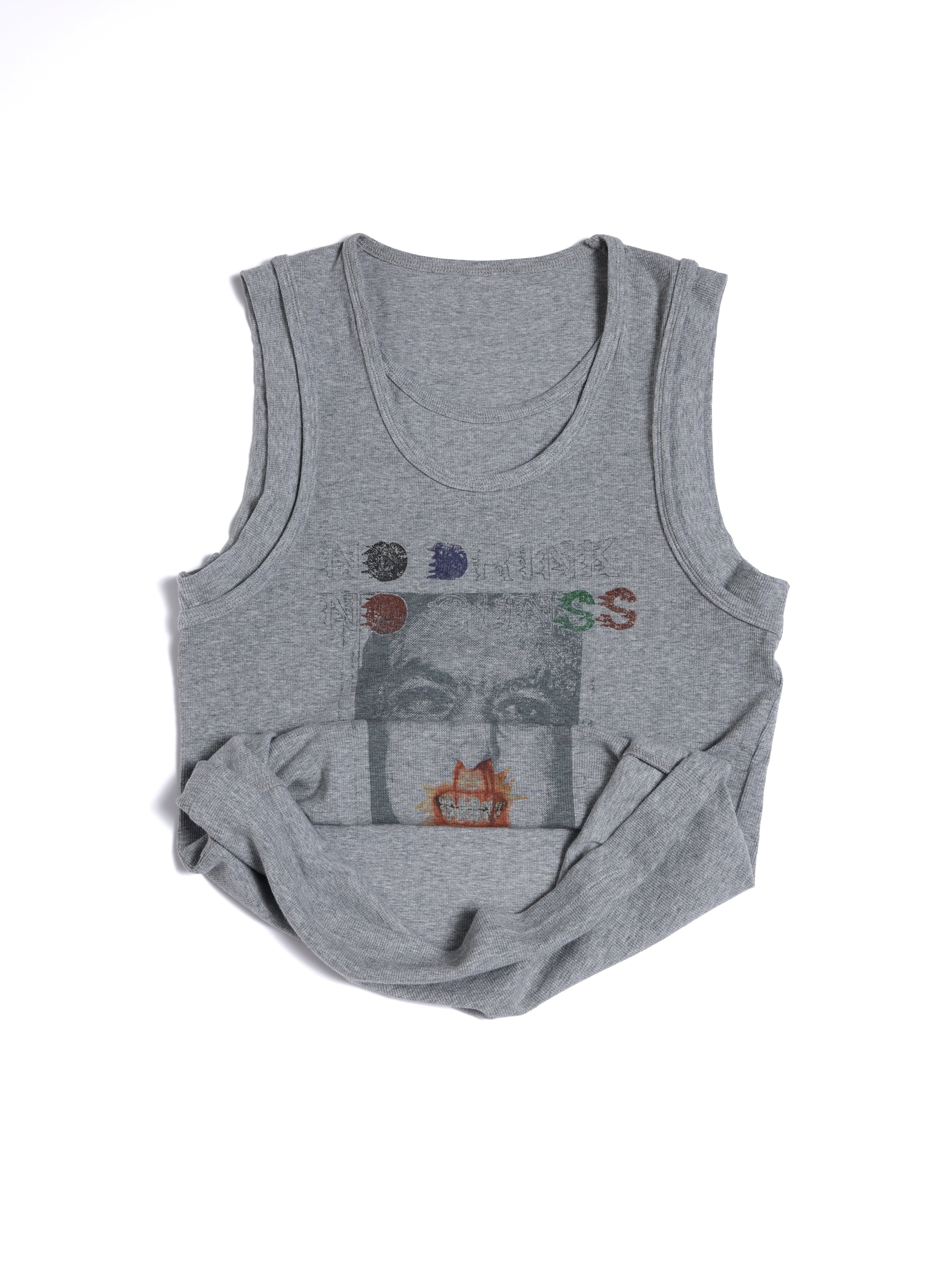 HAS2SONS 「good/bad drunk」Dual Personality Print High Stretch Slim Tank Top 094