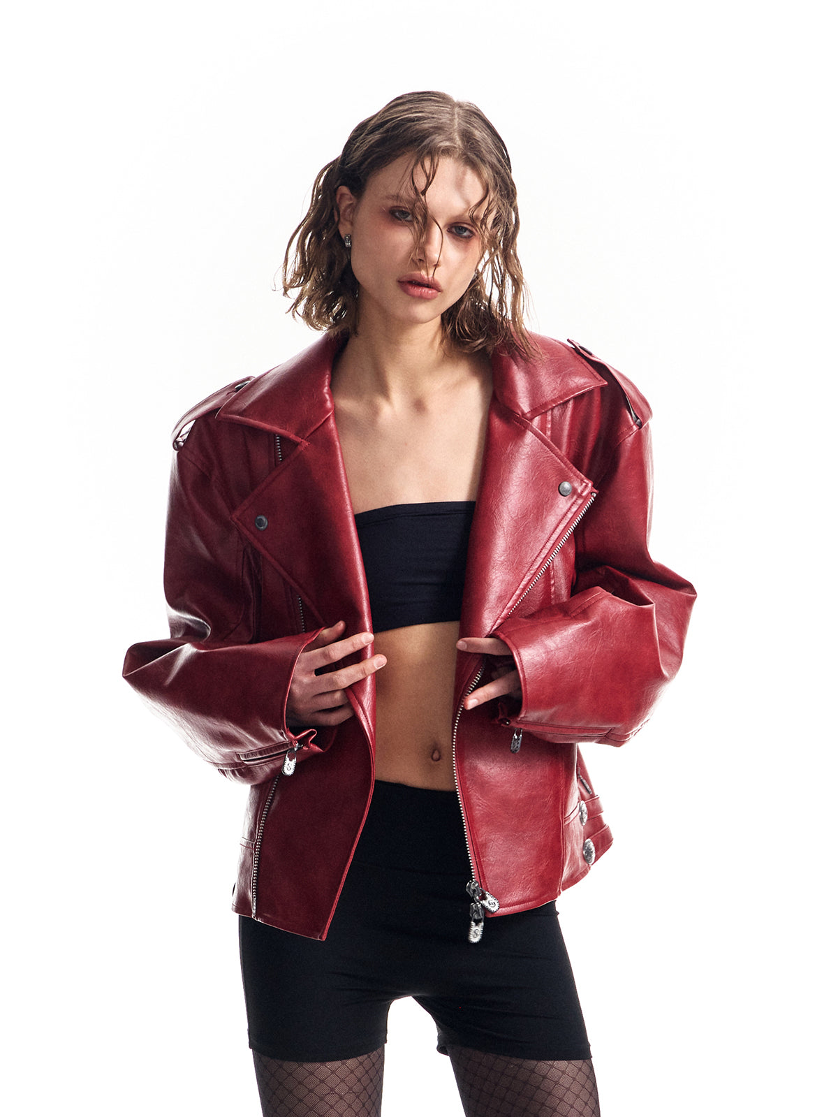 HAS2SONS 25FW - Heavy Metal Short Width Retro Jacket RED 075