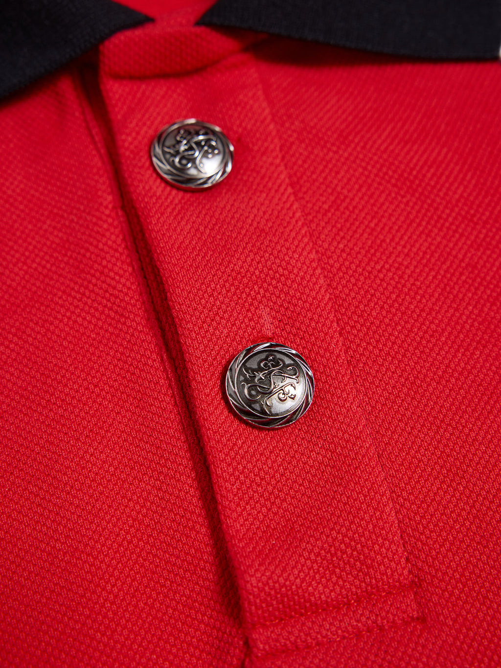 HAS2SONS 26SS "Fiery Soul" Red Embroidered Contrast Polo Shirt 078