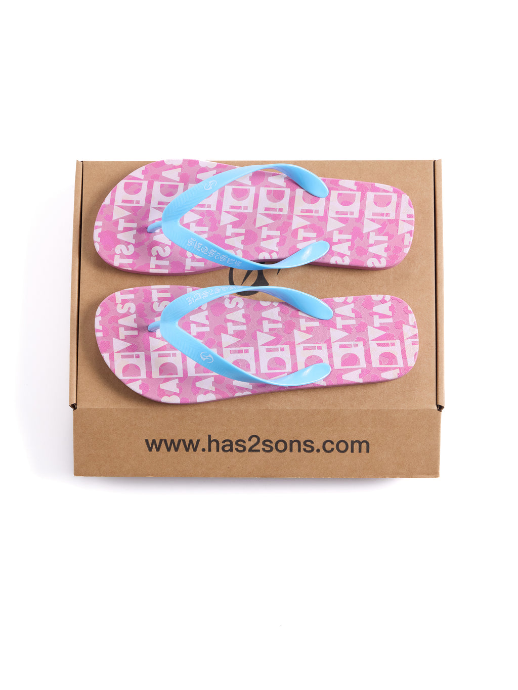 HAS2SONS Pink Leopard Print Anti-Slip Flip Flops
