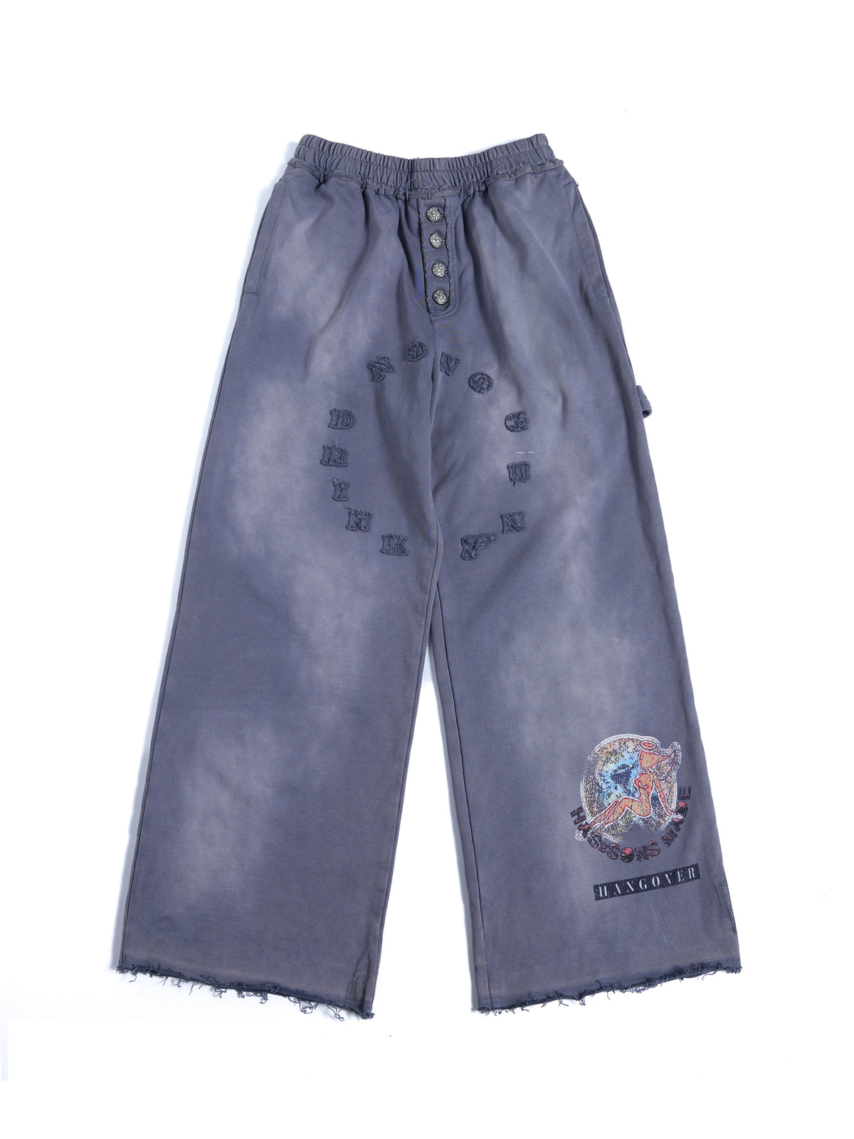 HAS2SONS Purple Pinup Raw Hem Carpenter Pants 101