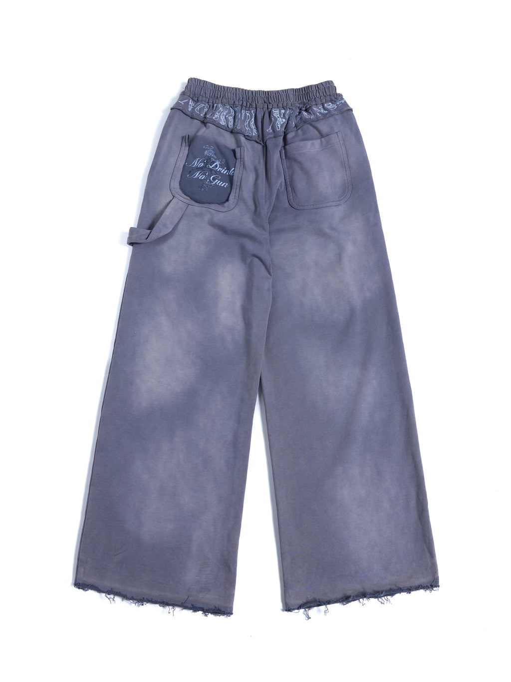 HAS2SONS 26SS Faded Purple Pinup Graphic Raw Hem Wide Leg Carpenter Pants 101