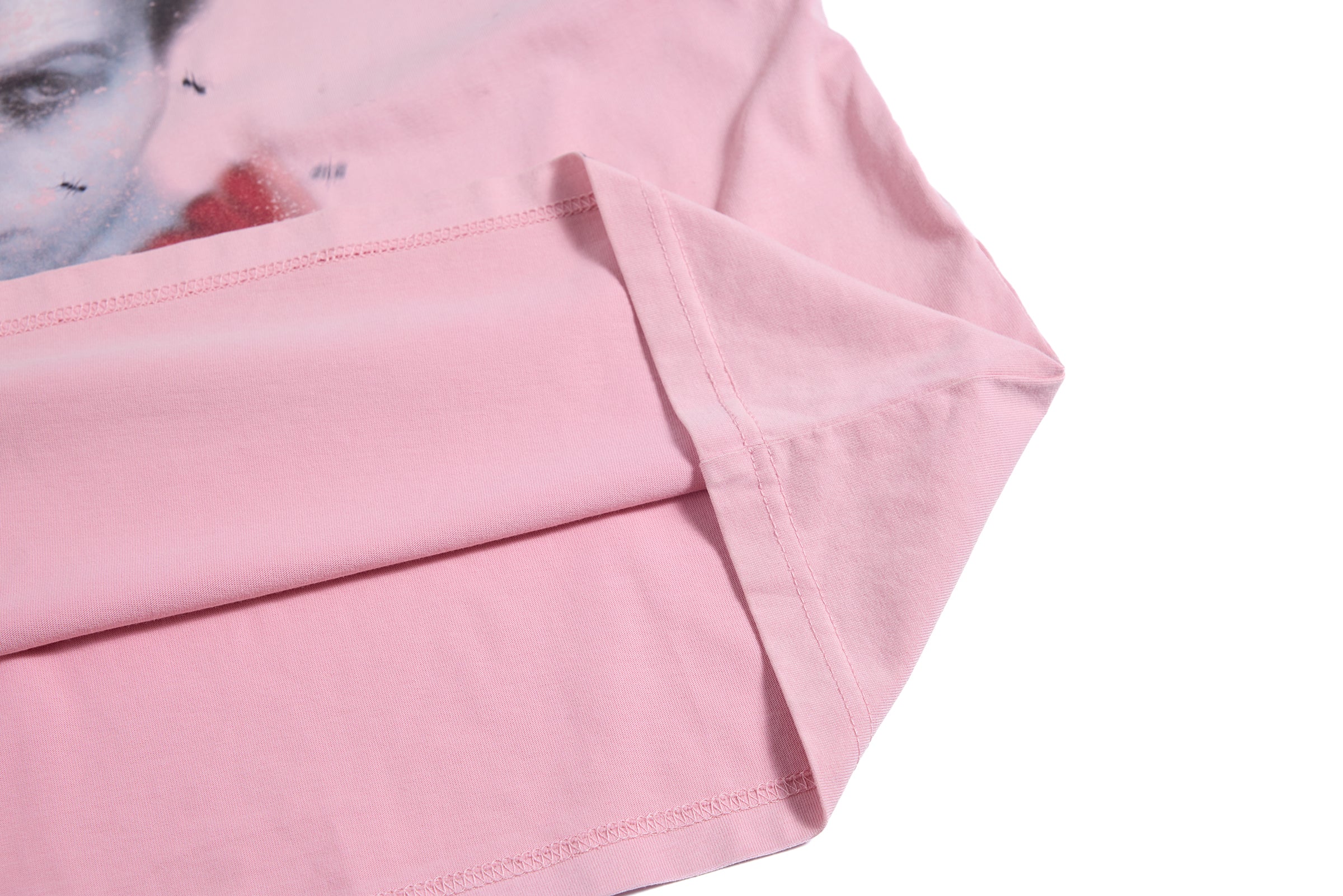 HAS2SONS Pink Ripped Halo Portrait Cropped Graphic Tee 099