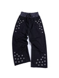 HAS2SONS Dual Waist Plaid Eyelet Detailed Two-In-One Sweatpants 113
