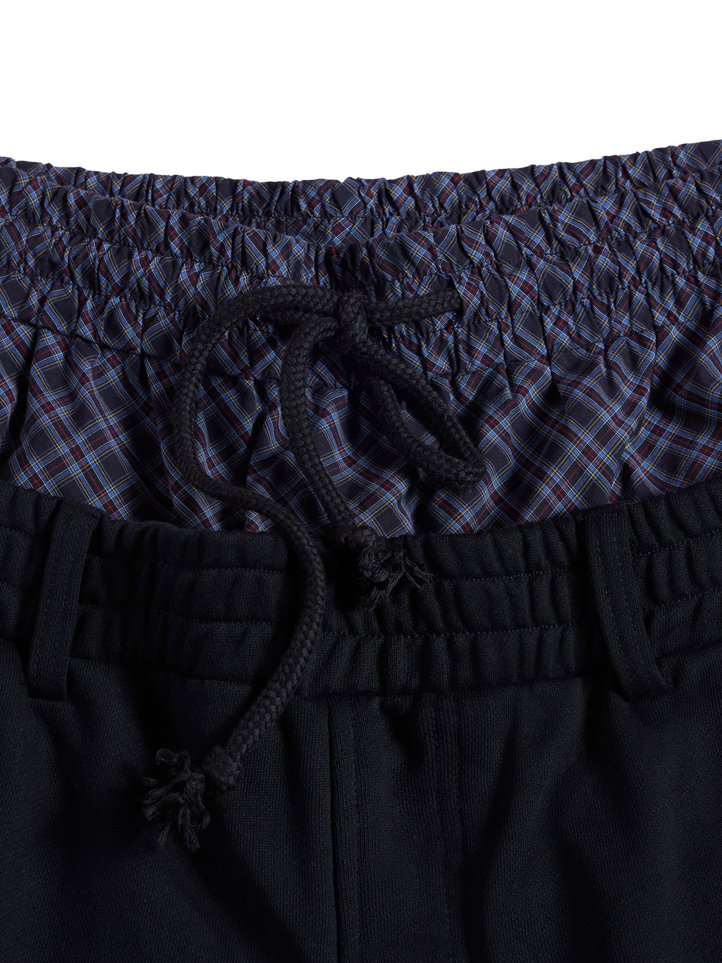 HAS2SONS Dual Waist Plaid Eyelet Detailed Two-In-One Sweatpants 113
