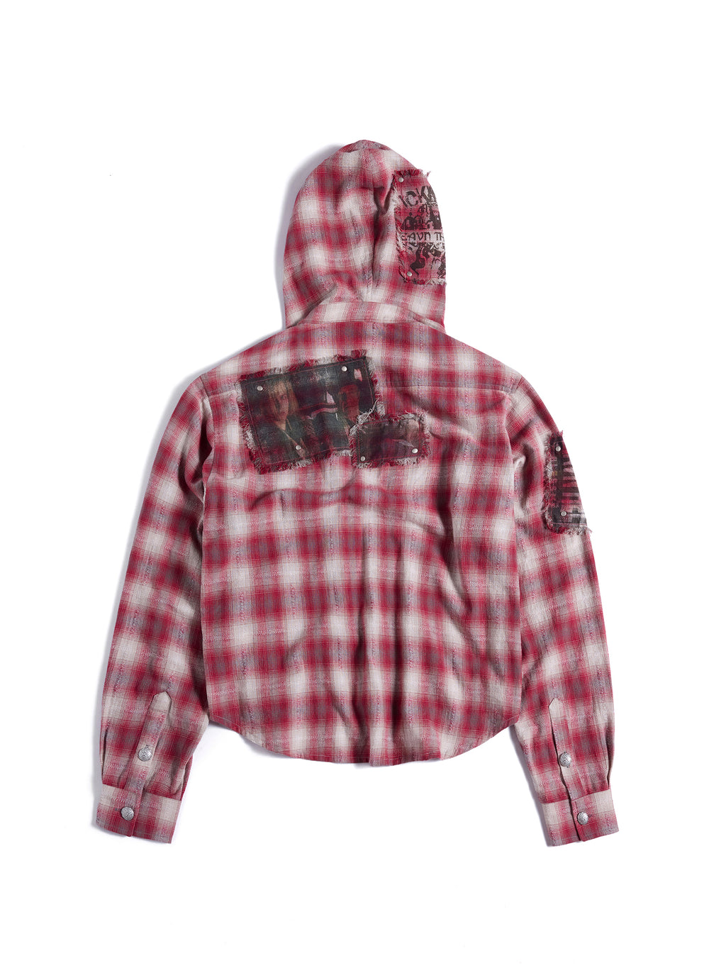 HAS2SONS 26FW Plaid Patch Vintage Washed Hooded Shirt 115