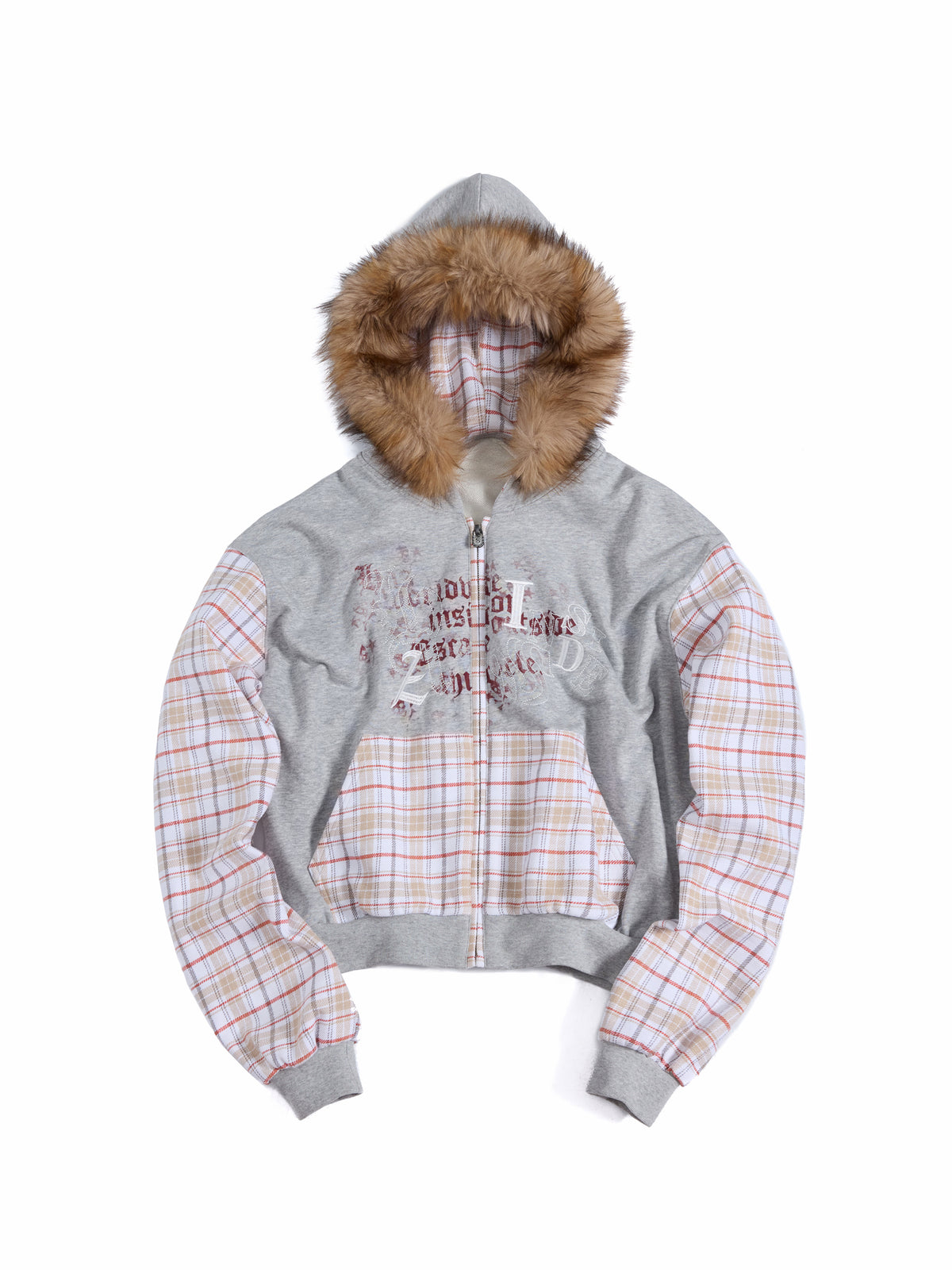 HAS2SONS「INSIDE NO LOVE」Detachable Fur Collar Streetwear Hoodie 124