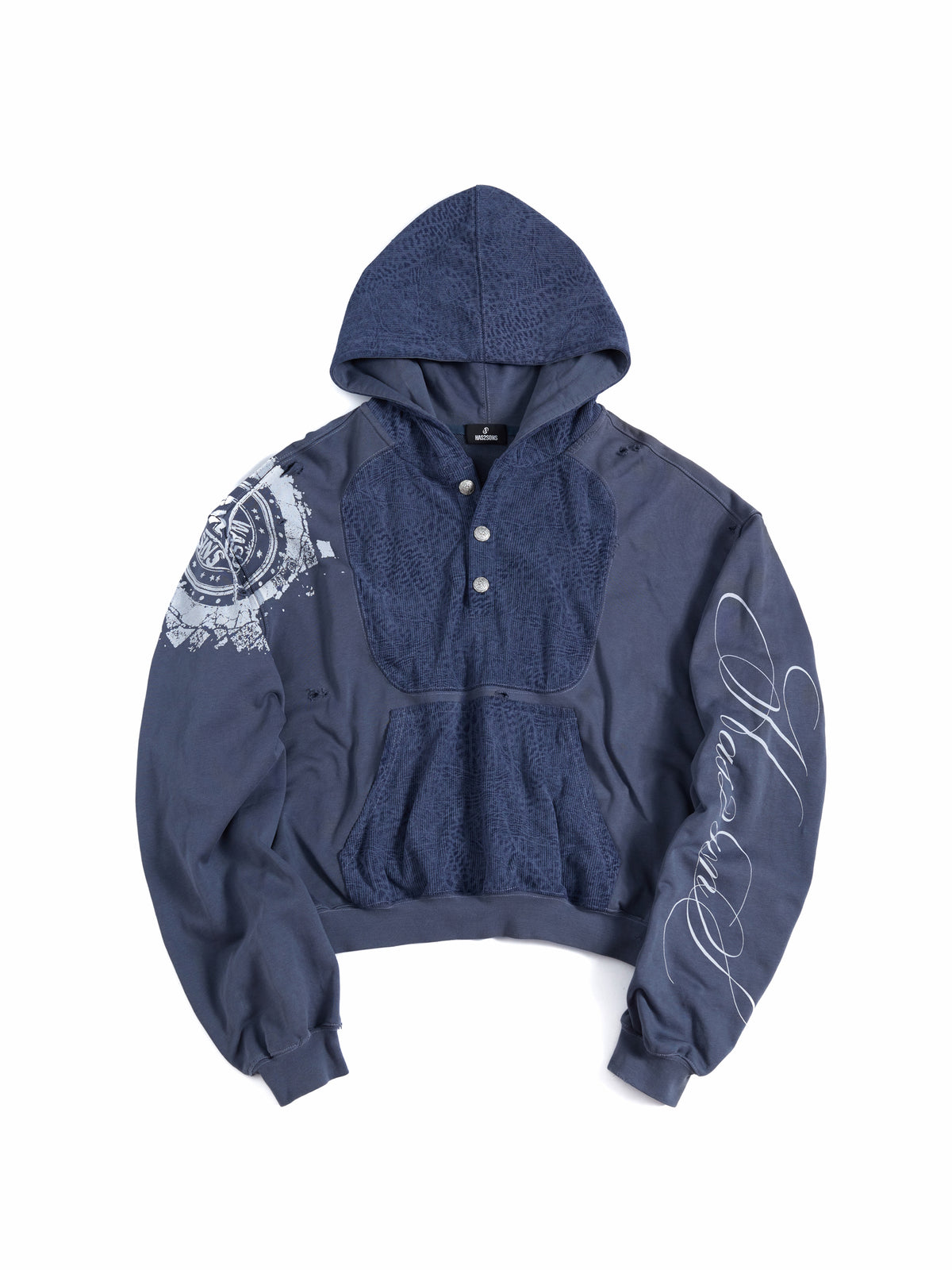 HAS2SONS「Trapped Beast」Center Split Leopard Paneled Henley 125