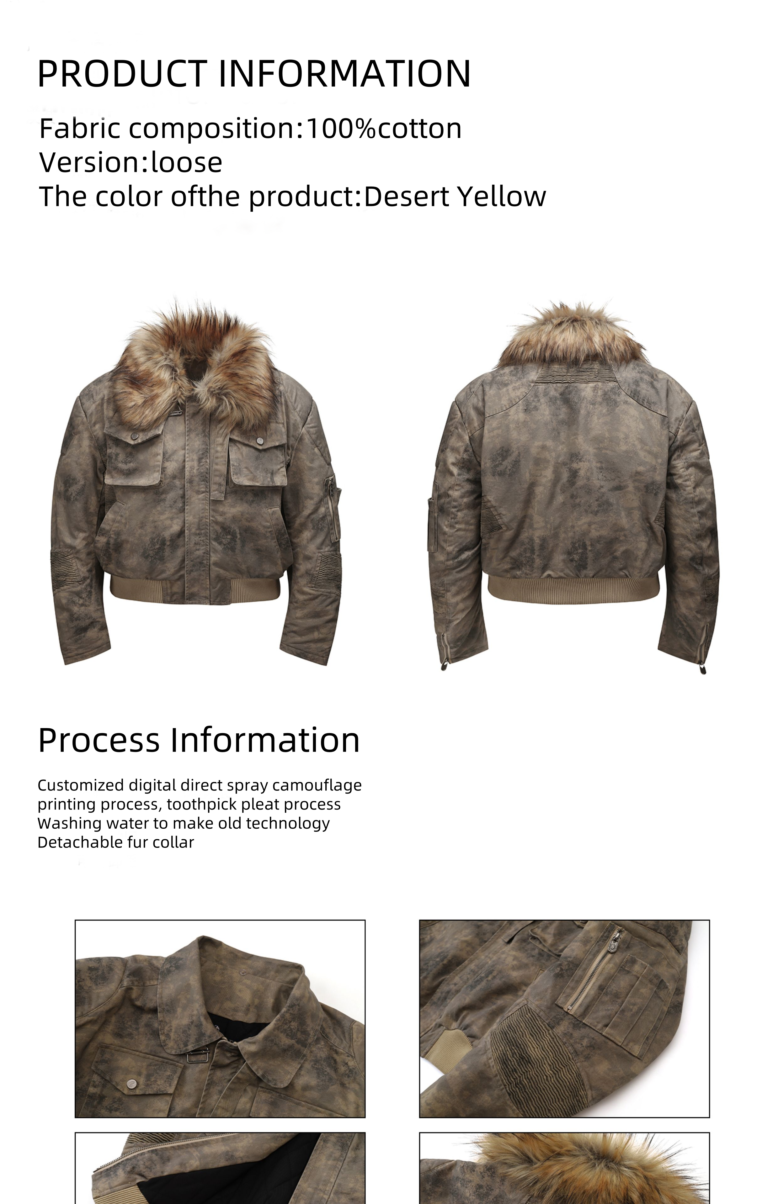 HAS2SONS curved knife short fur collar camouflage jacket bomber