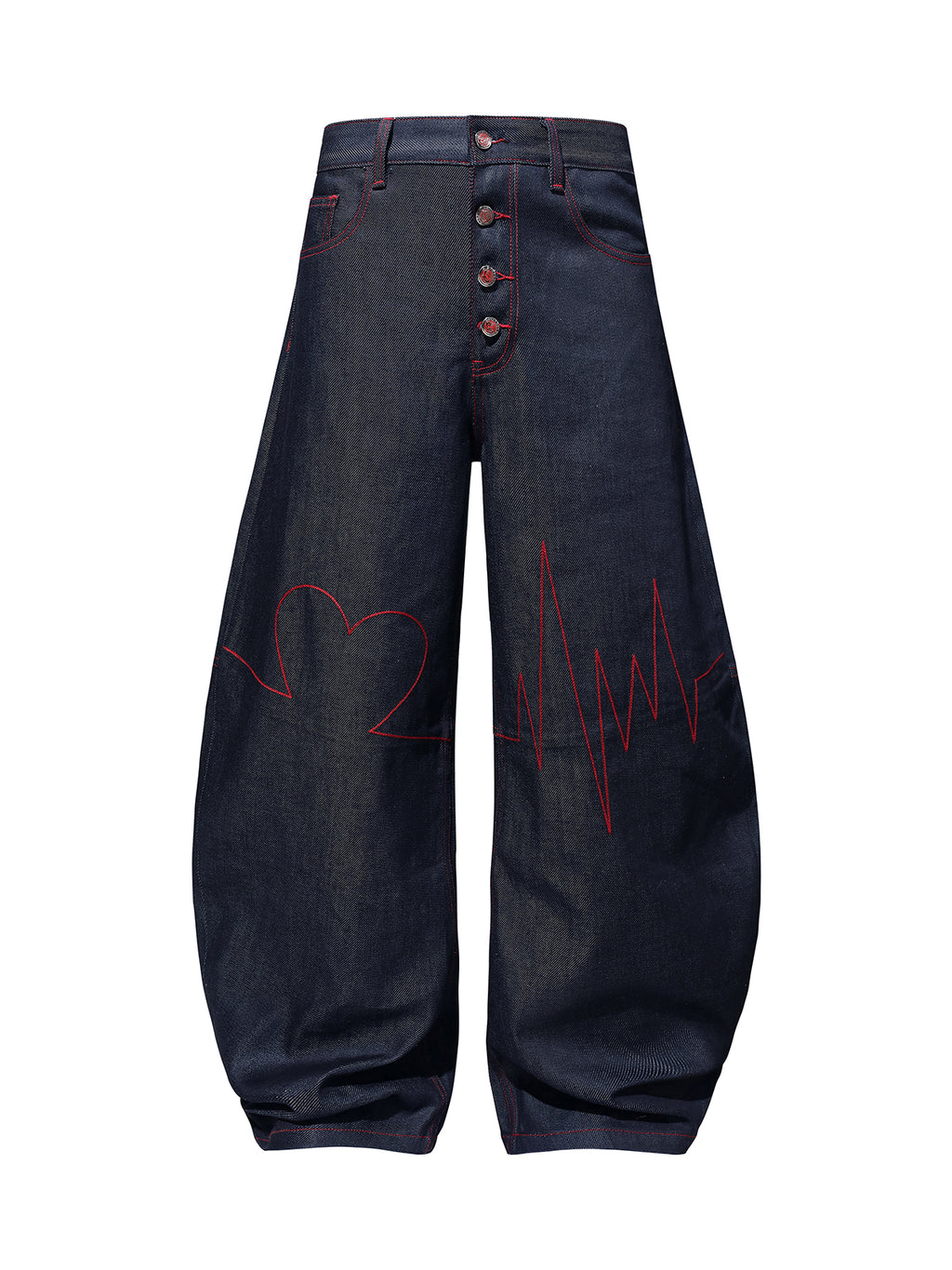 HAS2SONS original cow curved knife red line jeans