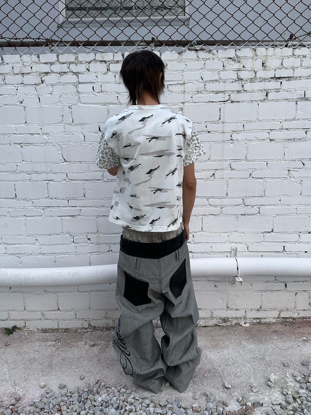 HAS2SONS Intoxicating Camo Vintage Camo Print Spliced Loose Streetwear Tee 088