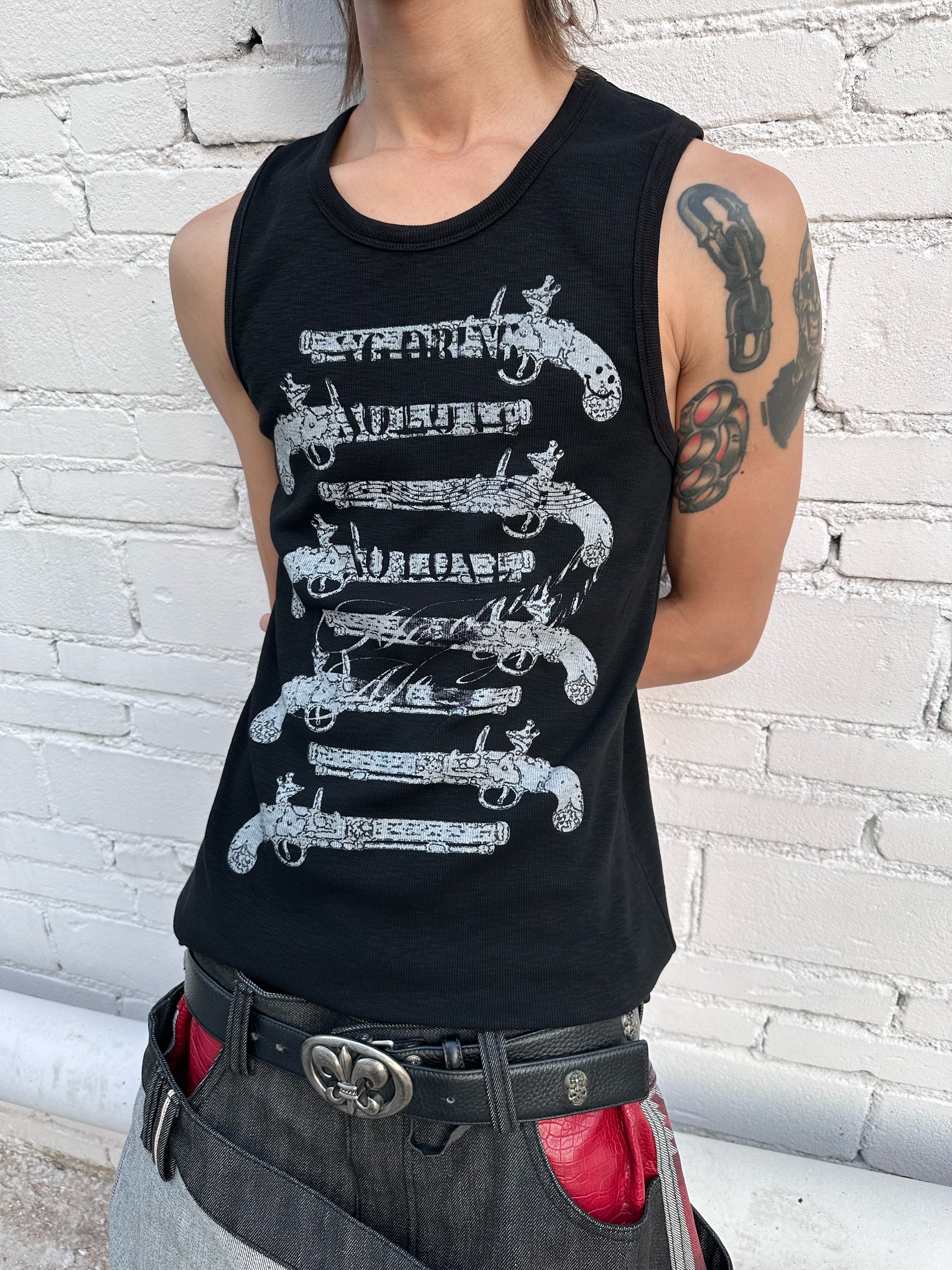 HAS2SONS Solo Full Force Blunderbuss Print Slim Sleeveless Tank Top 092