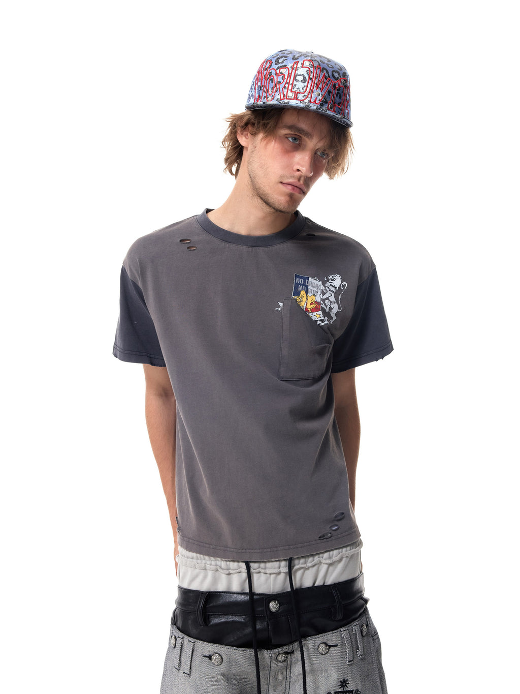 HAS2SONS Contrast Lion H2S Boxy Tee 098