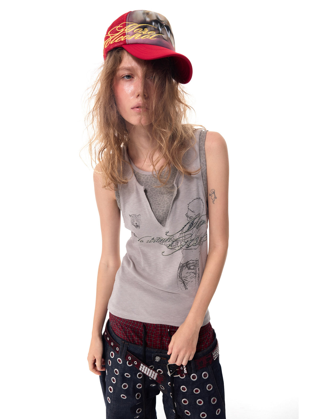 HAS2SONS Leopard Spliced Slim Tank 095
