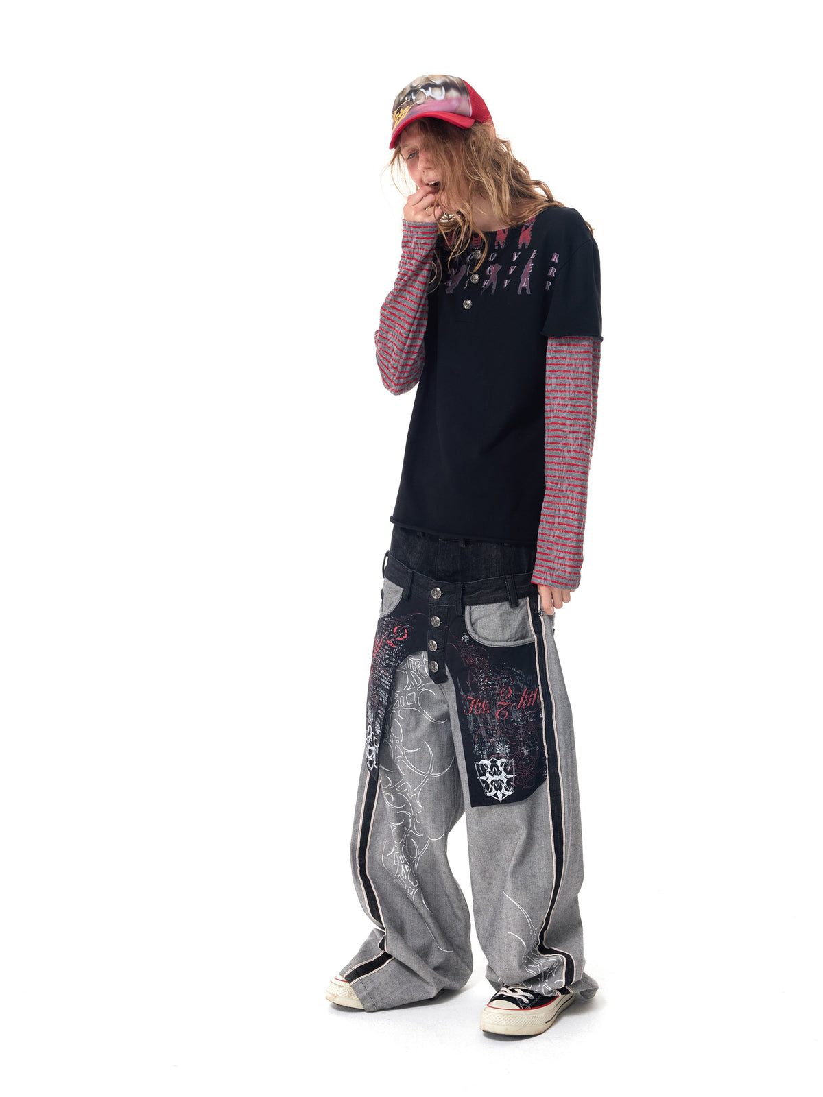 HAS2SONS Reverse Dual Waist Raw Jeans 083