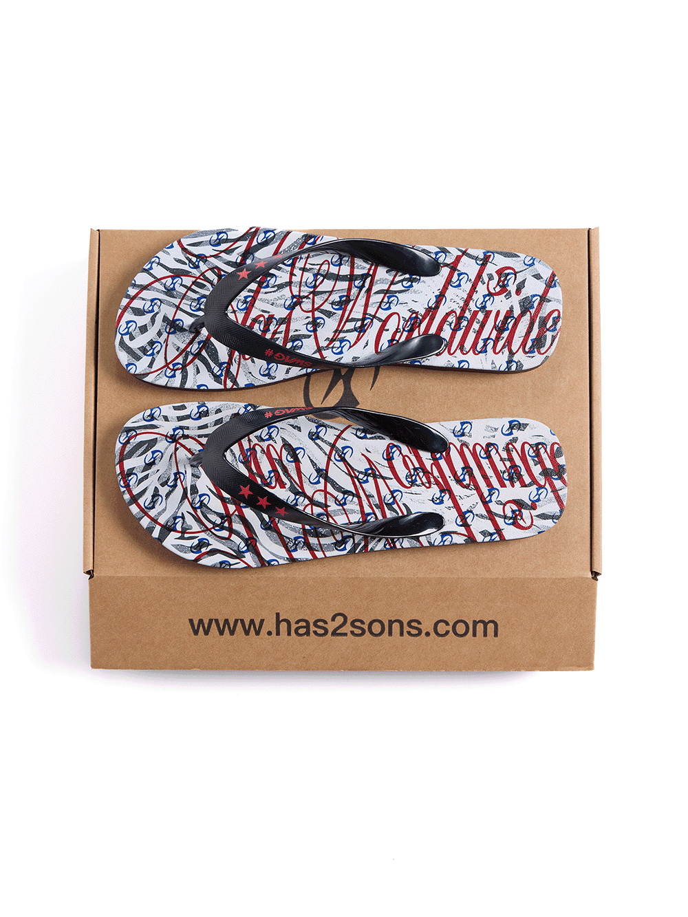 HAS2SONS Zebra Print Anti-Slip Flip Flops 116