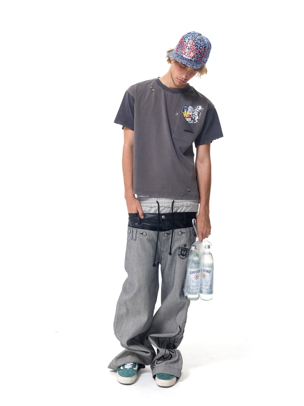HAS2SONS Contrast Lion H2S Boxy Tee 098