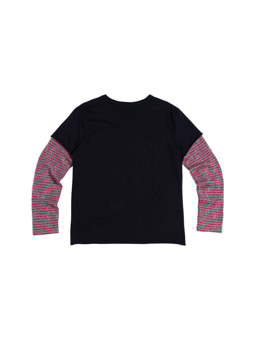 HAS2SONS 26SS Fake Two-Piece Henley Neck Digital Print Unisex Cotton Tee 085
