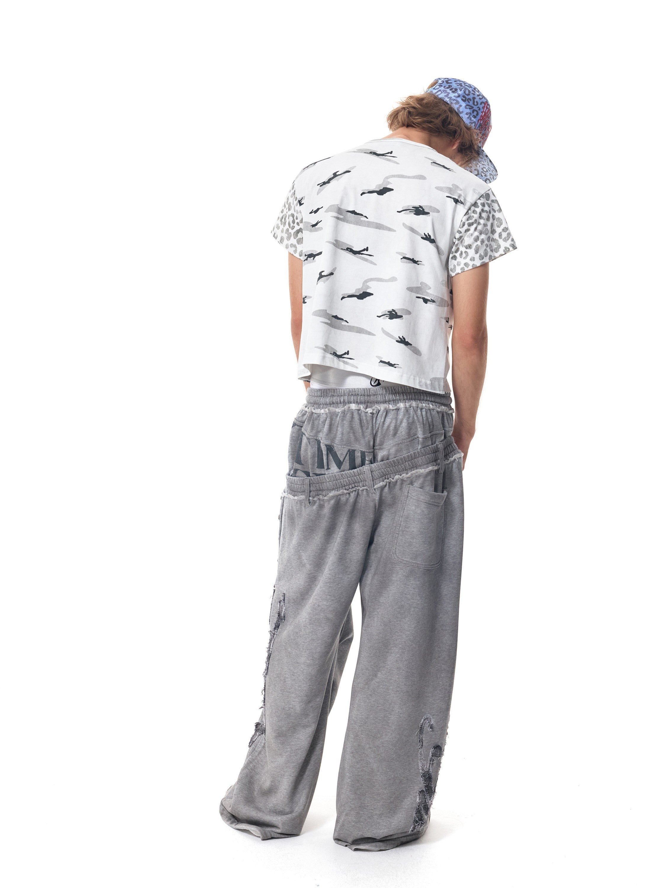 HAS2SONS Camo Spliced Loose Tee 088